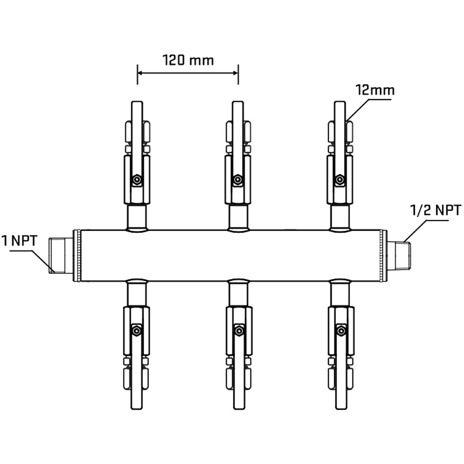 M506B101130 Manifolds Stainless Steel Double Sided