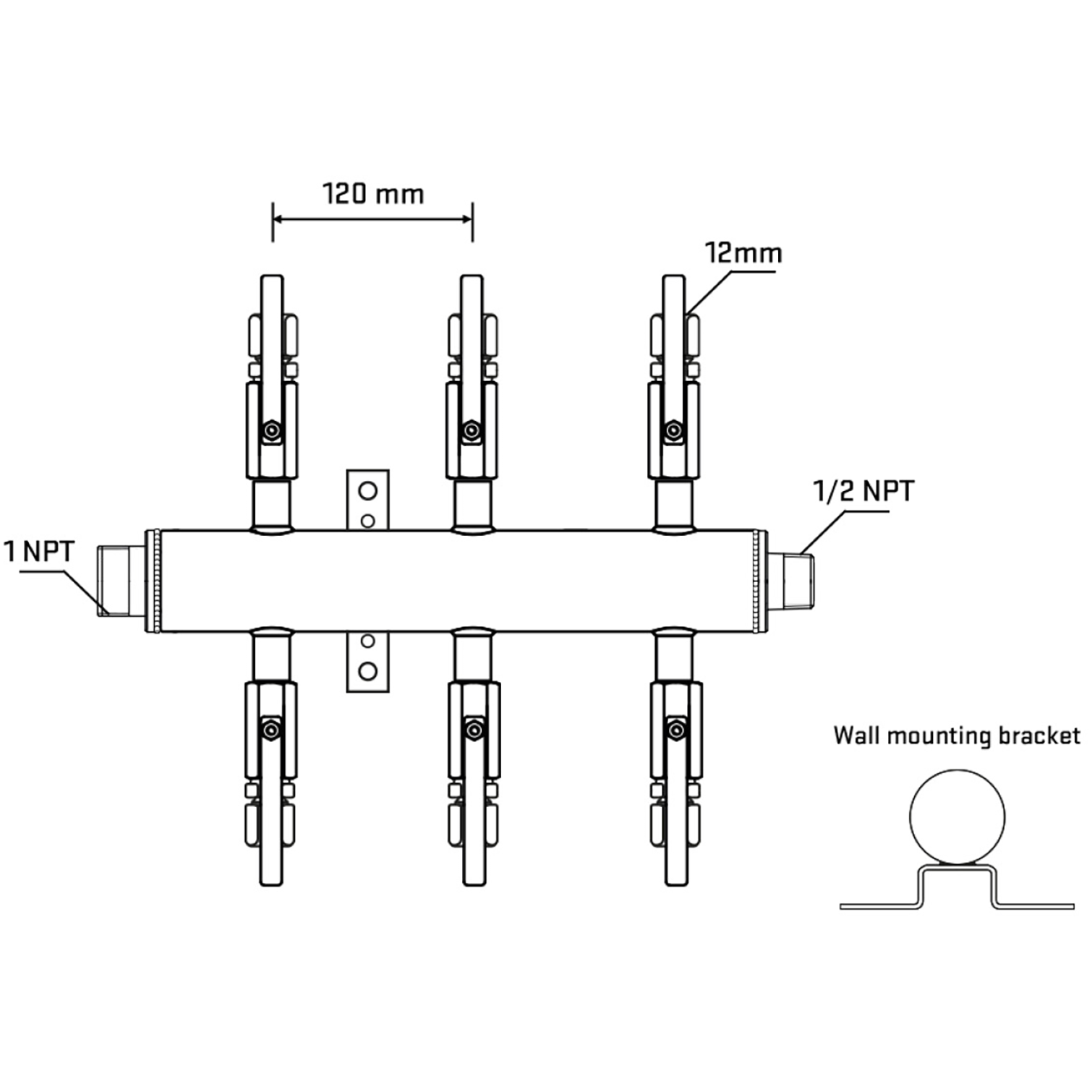 M506B101132 Manifolds Stainless Steel Double Sided