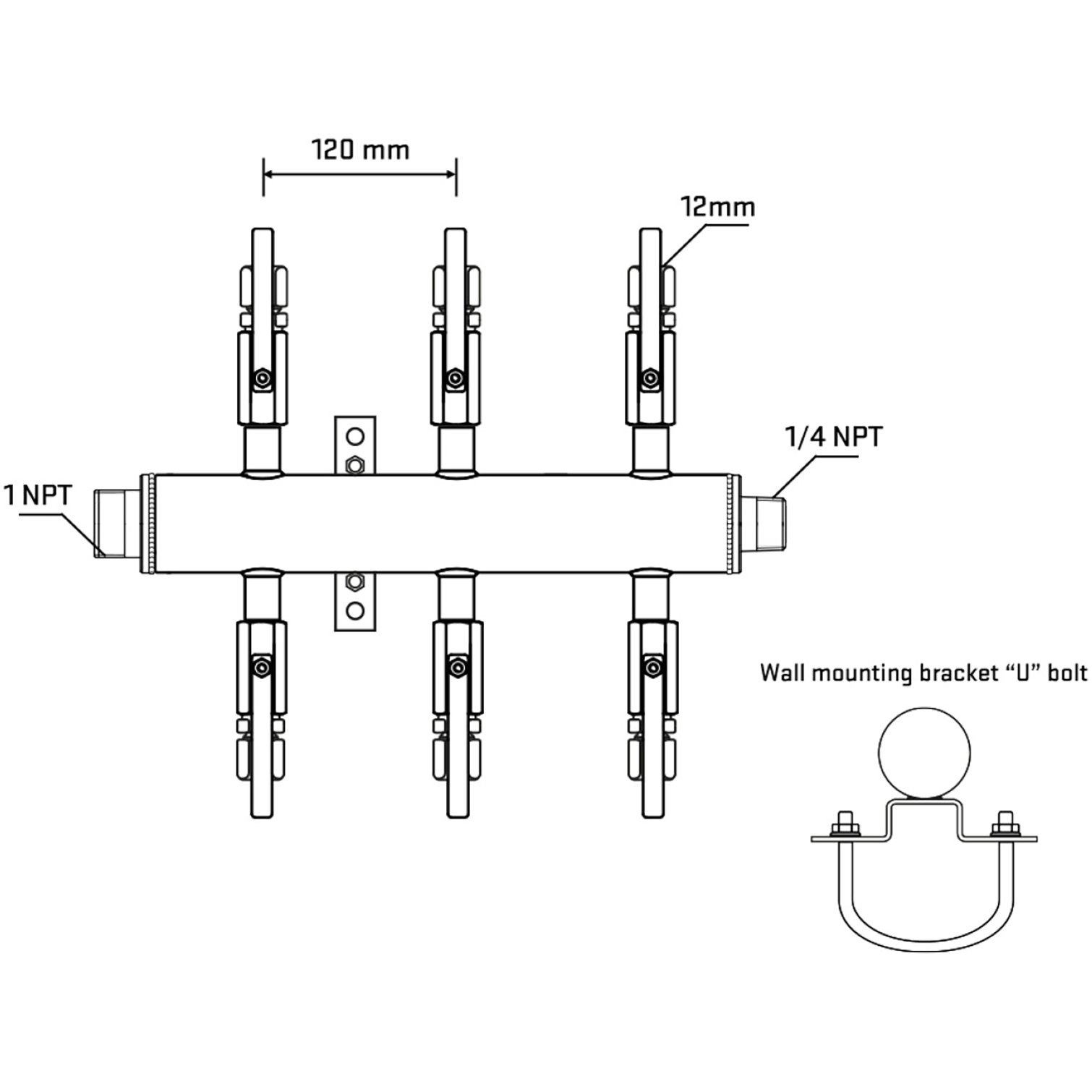 M506B101141 Manifolds Stainless Steel Double Sided