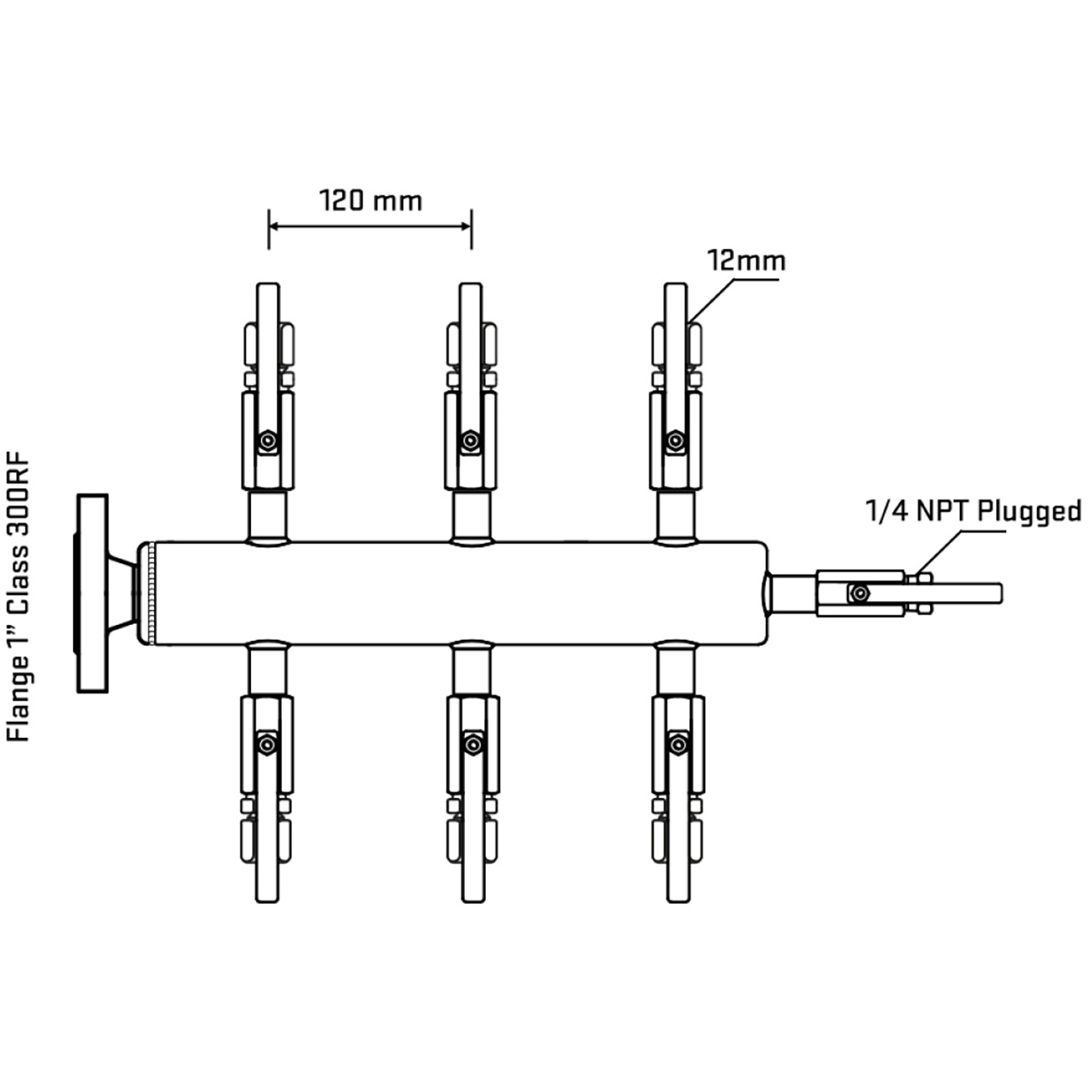 M506B110220 Manifolds Stainless Steel Double Sided