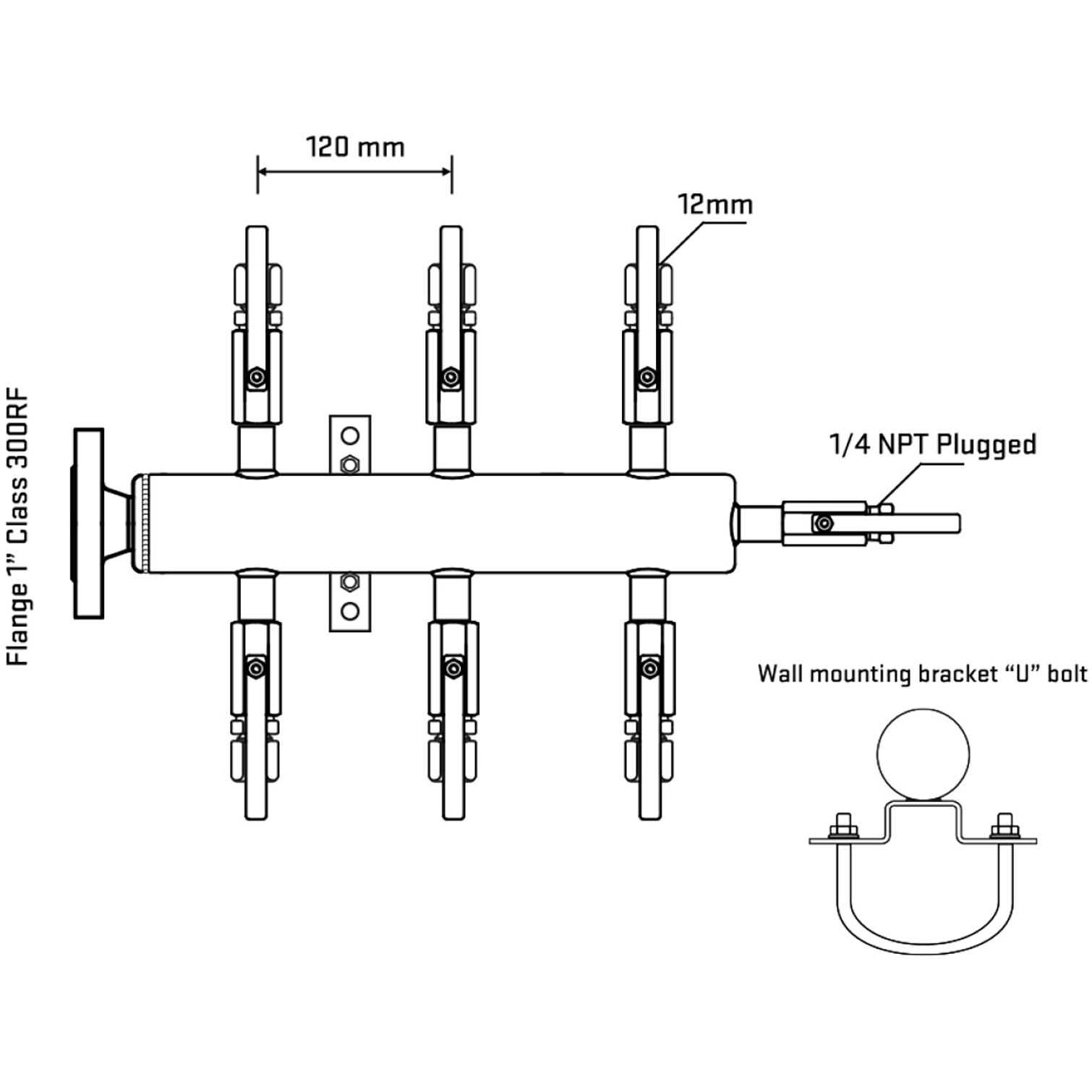 M506B110221 Manifolds Stainless Steel Double Sided