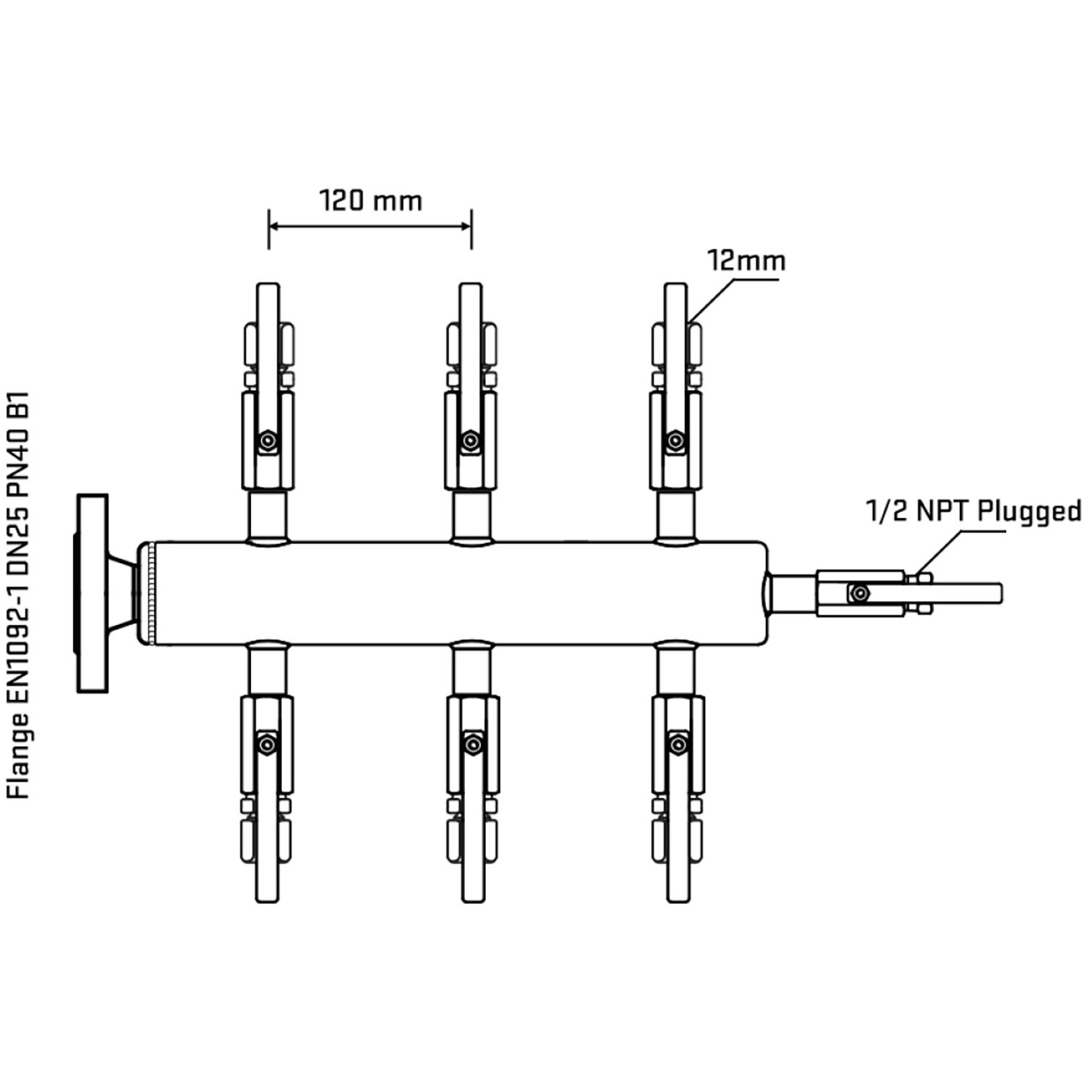 M506B110310 Manifolds Stainless Steel Double Sided