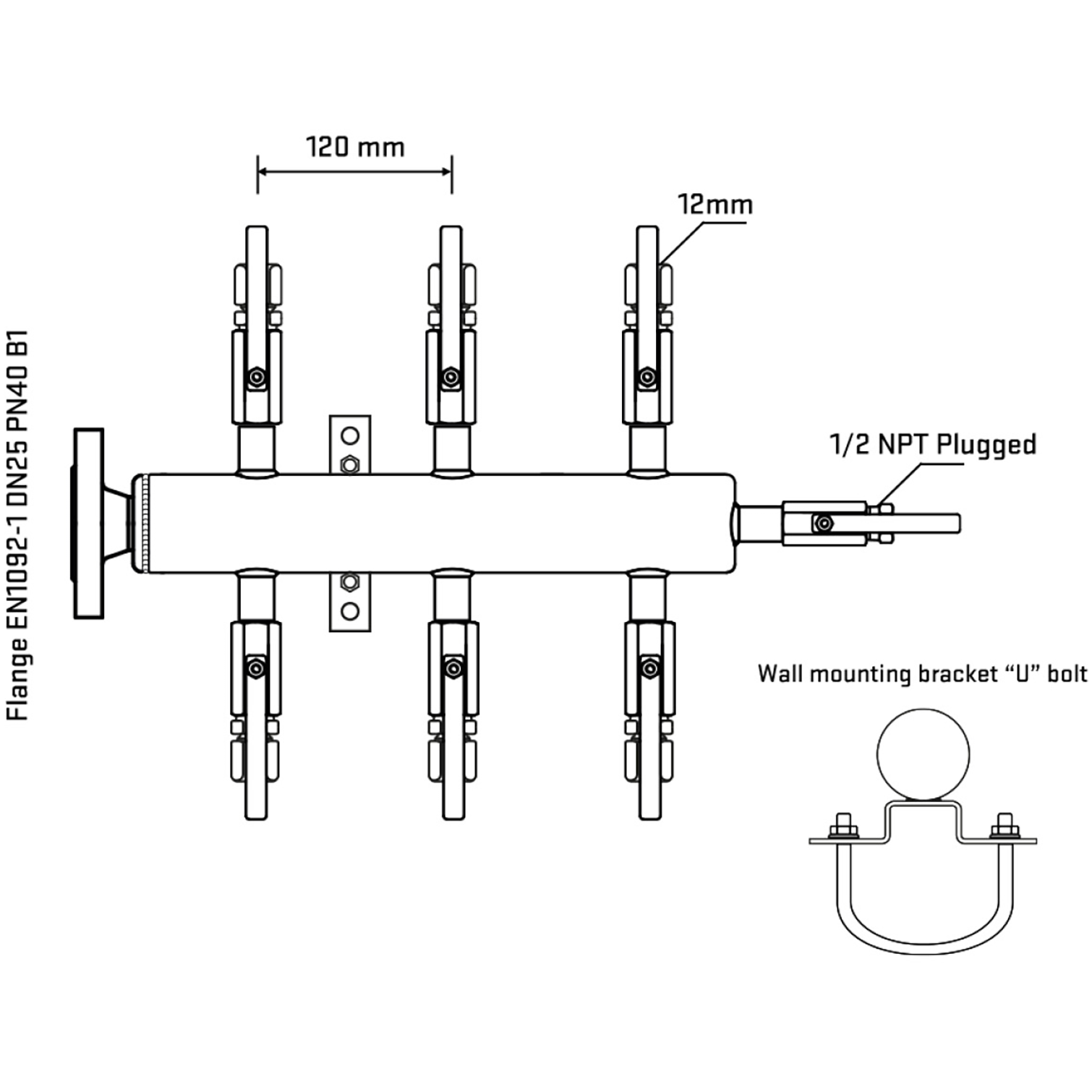 M506B110311 Manifolds Stainless Steel Double Sided