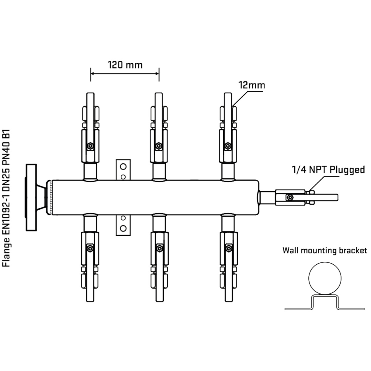 M506B110322 Manifolds Stainless Steel Double Sided