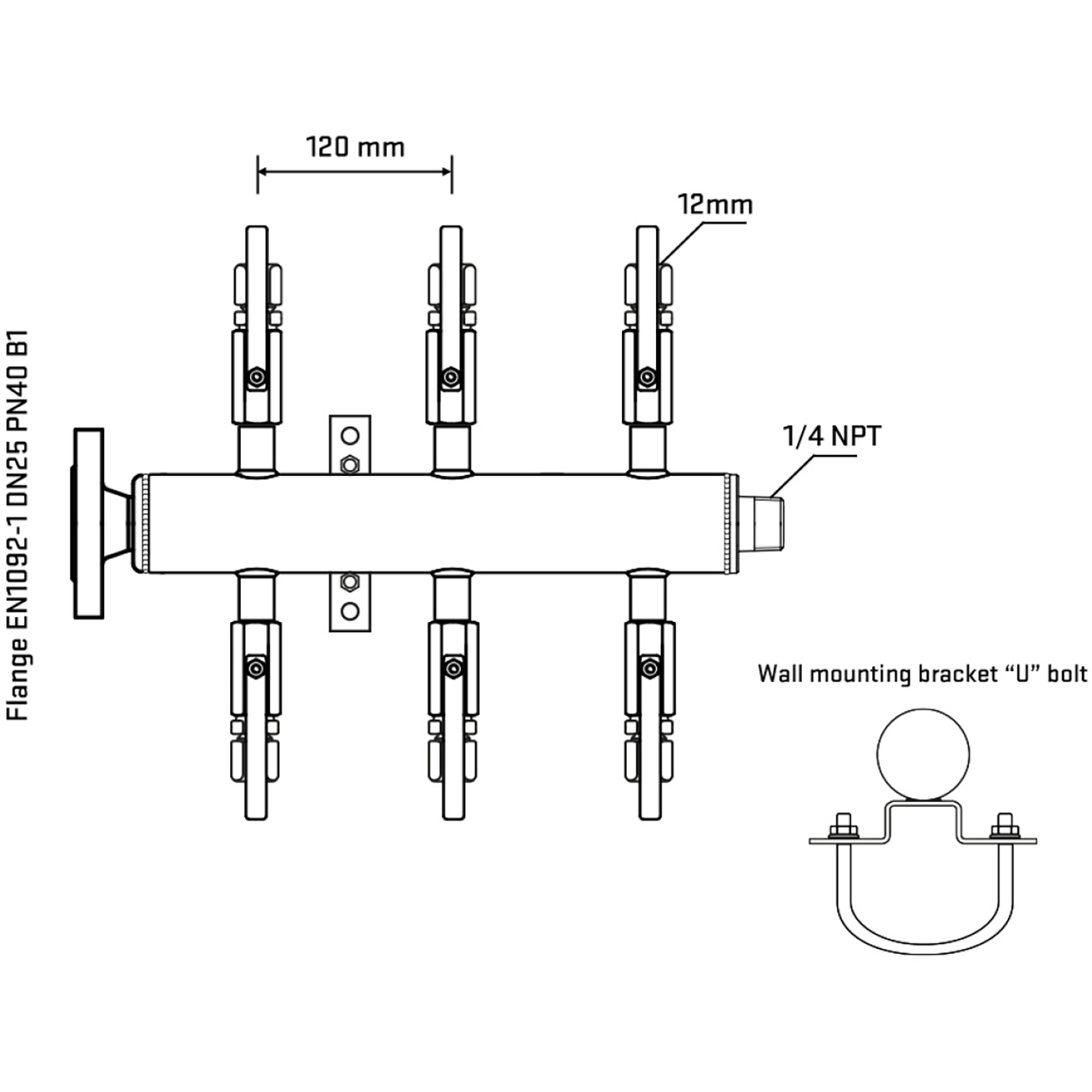 M506B110341 Manifolds Stainless Steel Double Sided