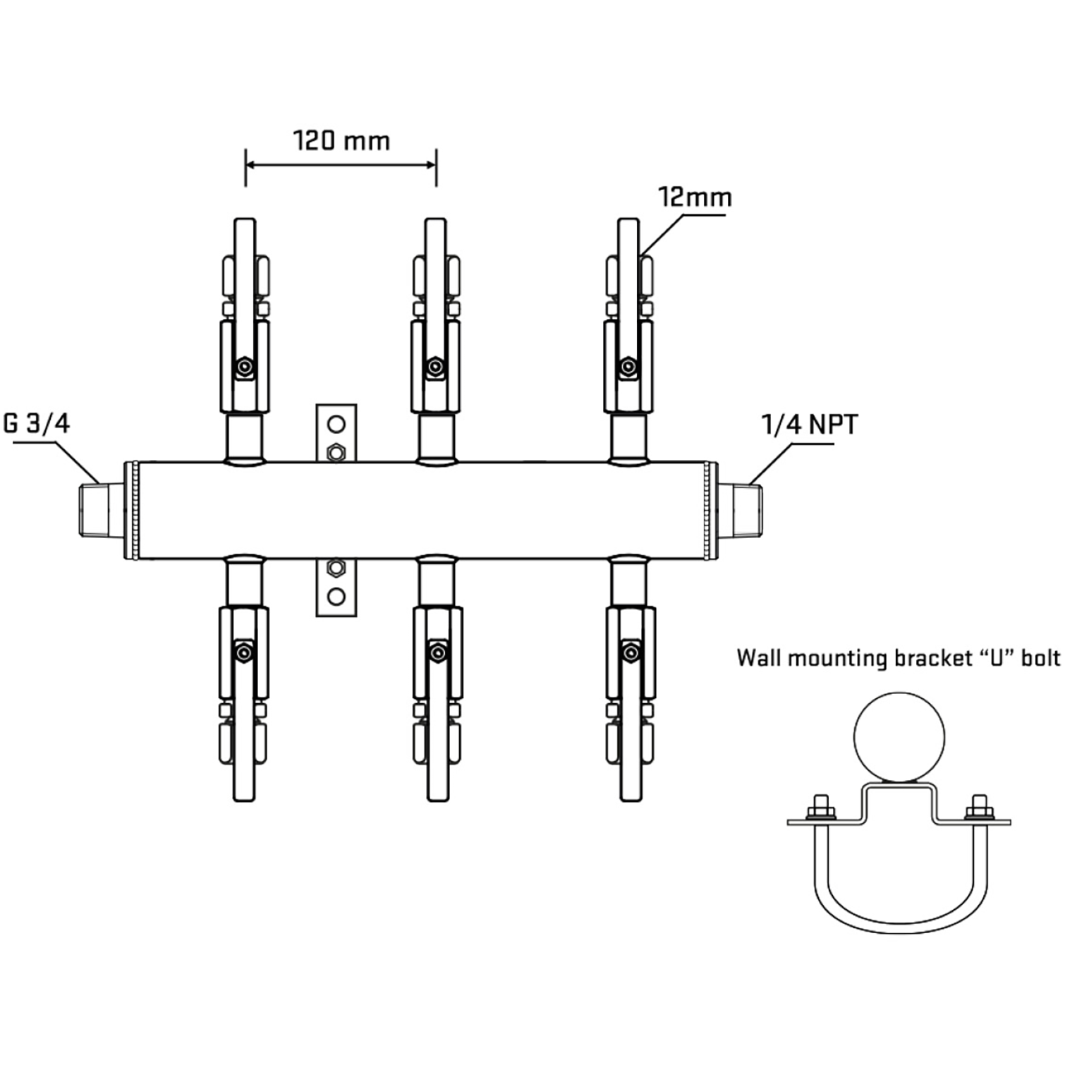 M506B110441 Manifolds Stainless Steel Double Sided