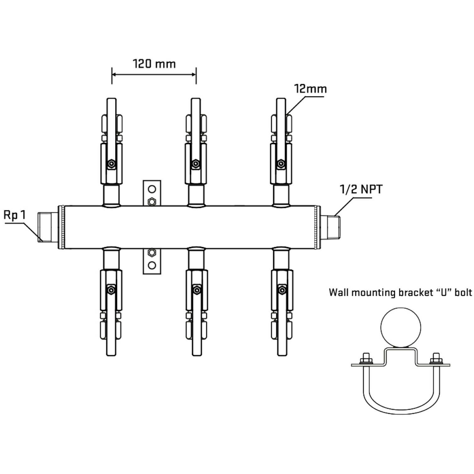 M506B110731 Manifolds Stainless Steel Double Sided