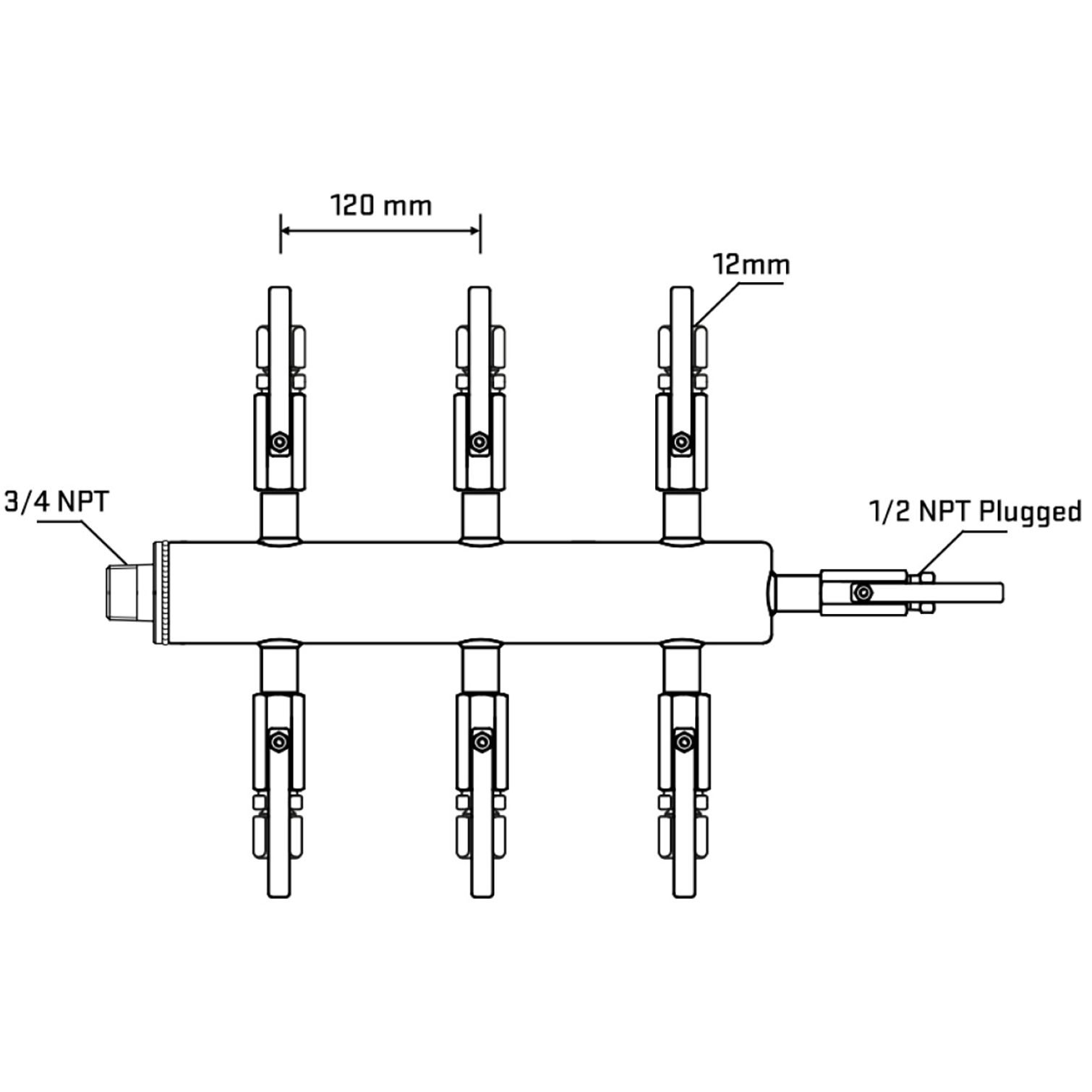 M506B110810 Manifolds Stainless Steel Double Sided