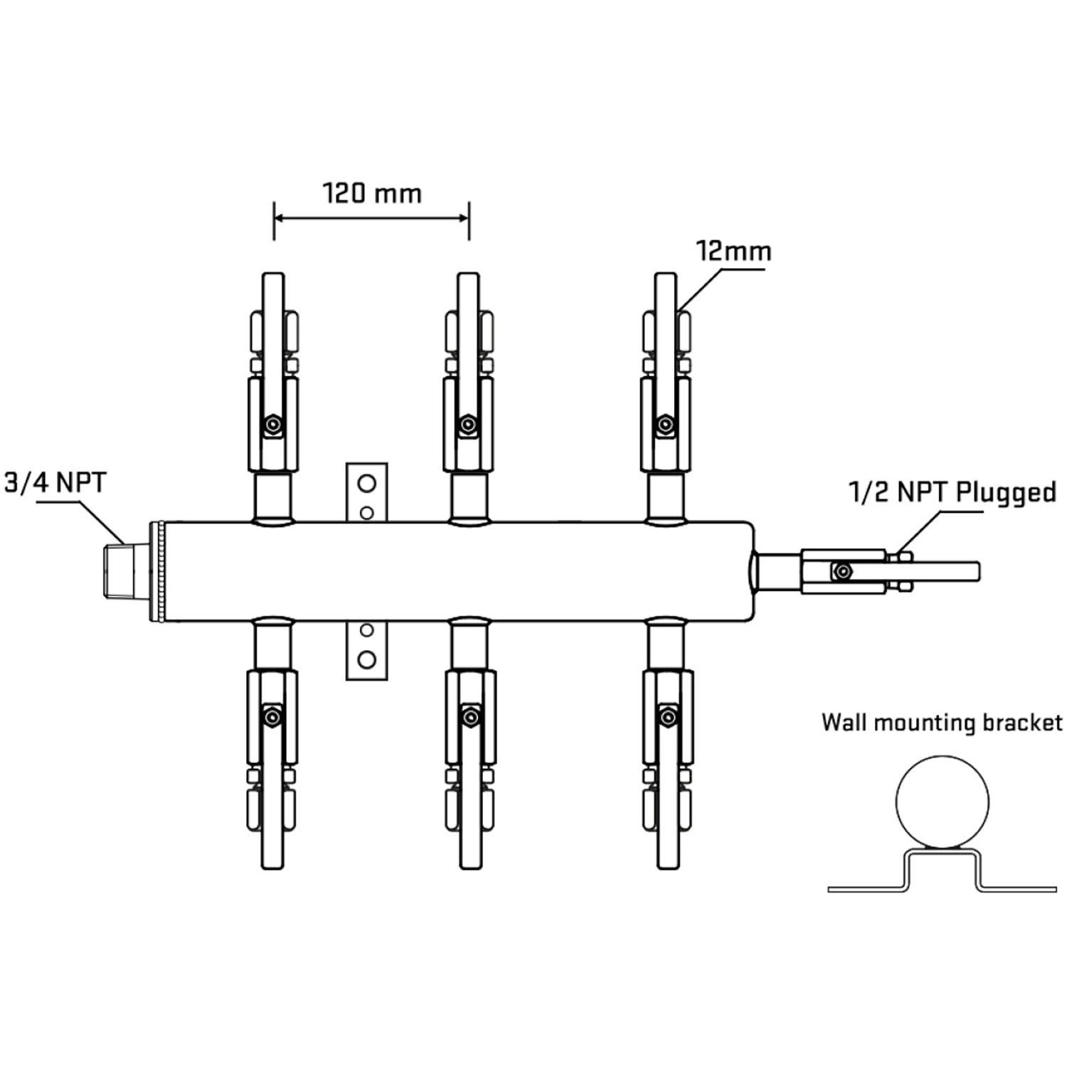 M506B110812 Manifolds Stainless Steel Double Sided