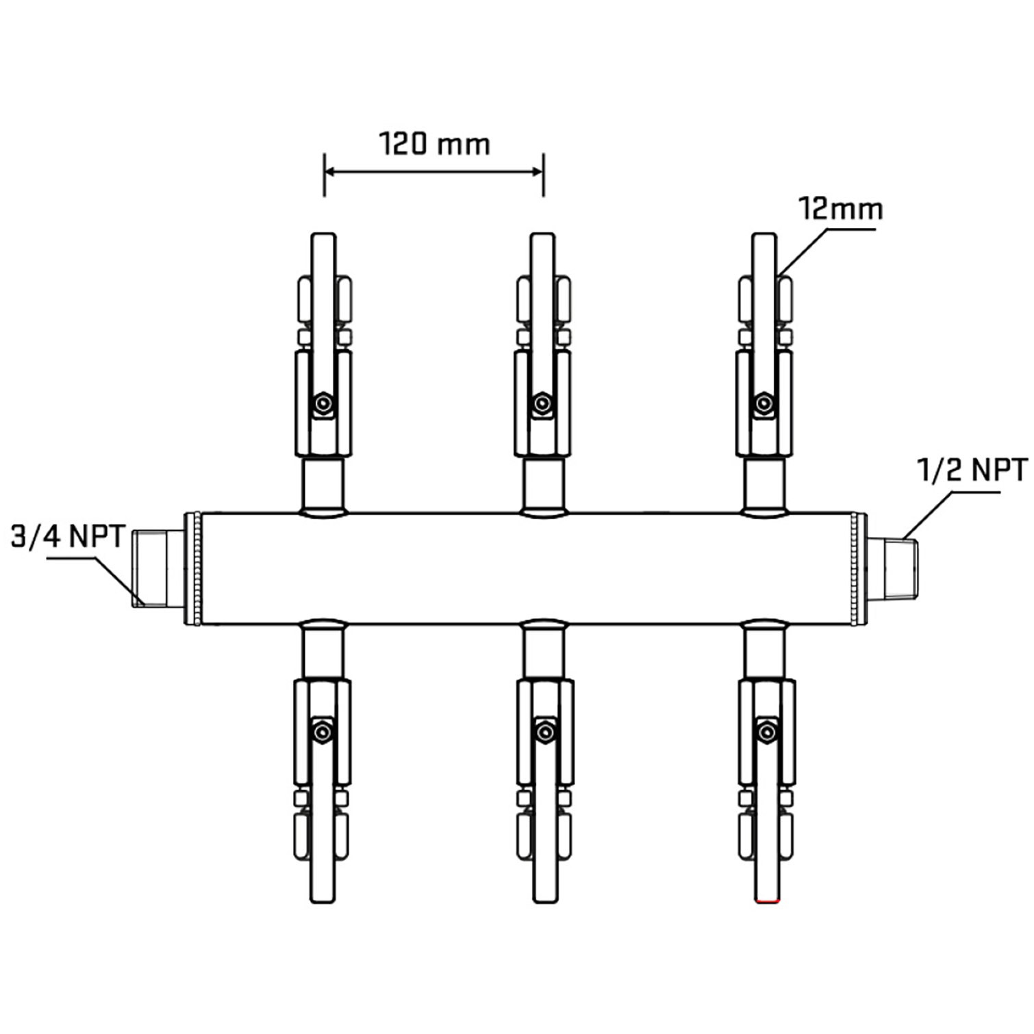 M506B111030 Manifolds Stainless Steel Double Sided