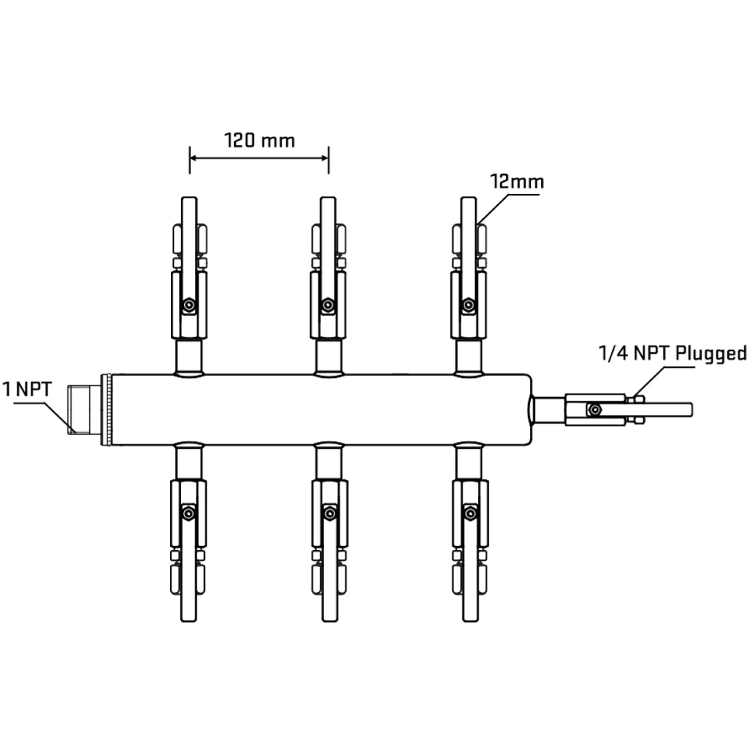 M506B111120 Manifolds Stainless Steel Double Sided