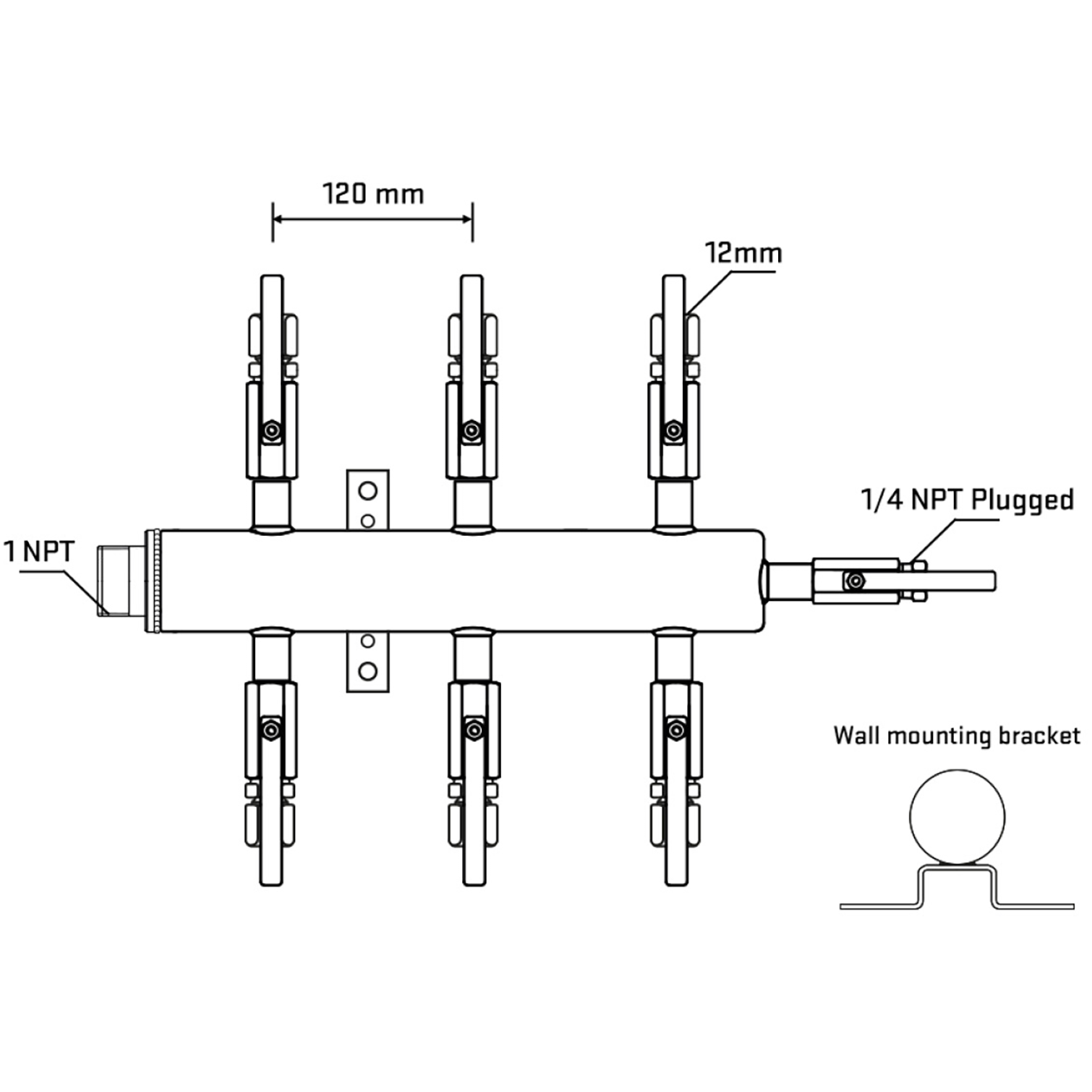 M506B111122 Manifolds Stainless Steel Double Sided