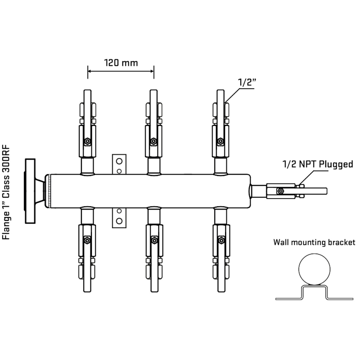 M506B120212 Manifolds Stainless Steel Double Sided