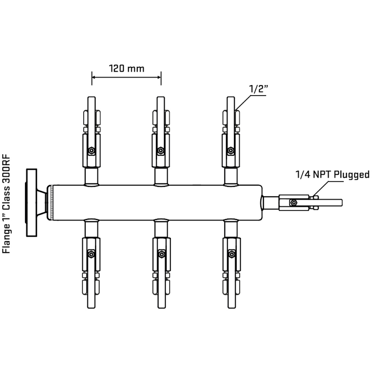 M506B120220 Manifolds Stainless Steel Double Sided