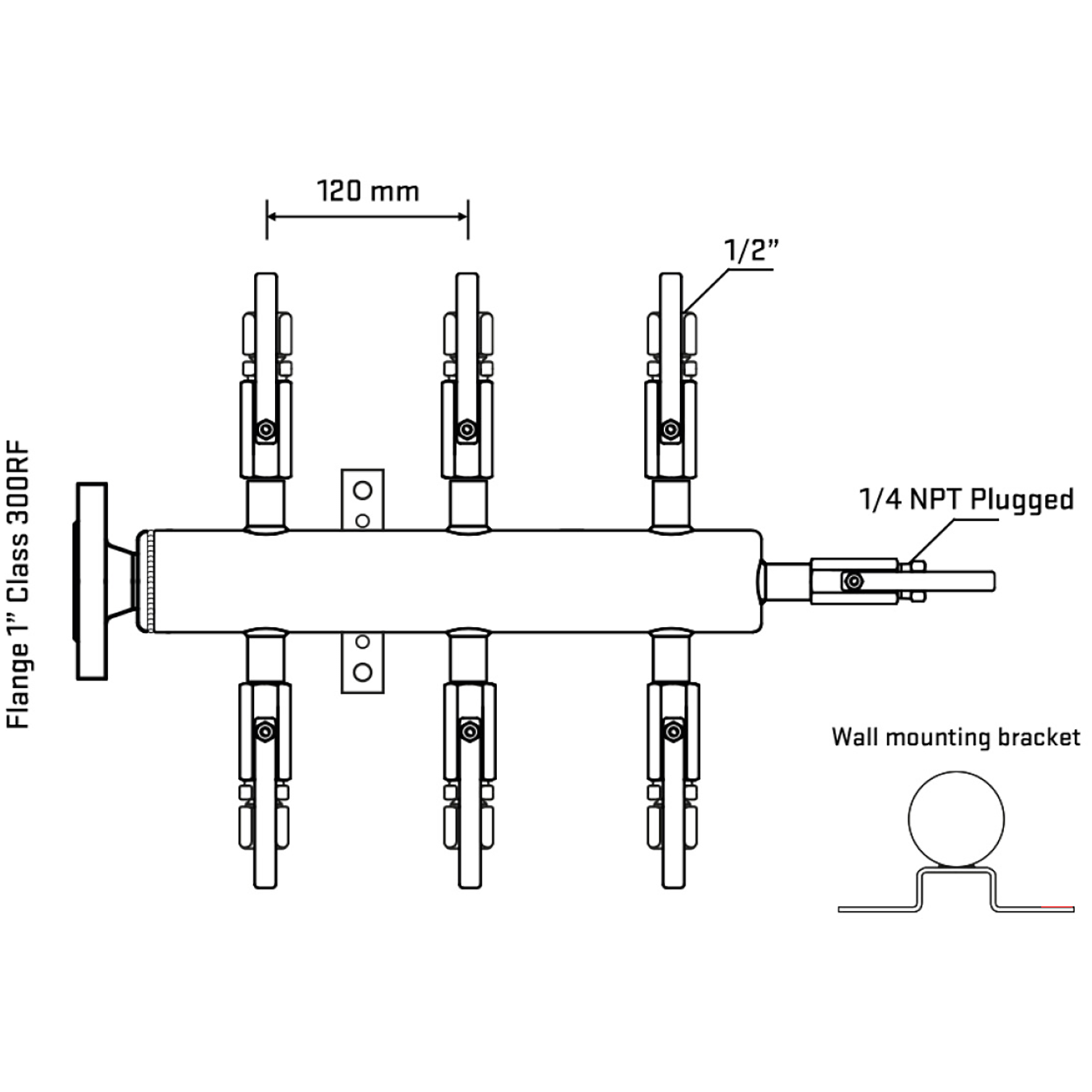 M506B120222 Manifolds Stainless Steel Double Sided