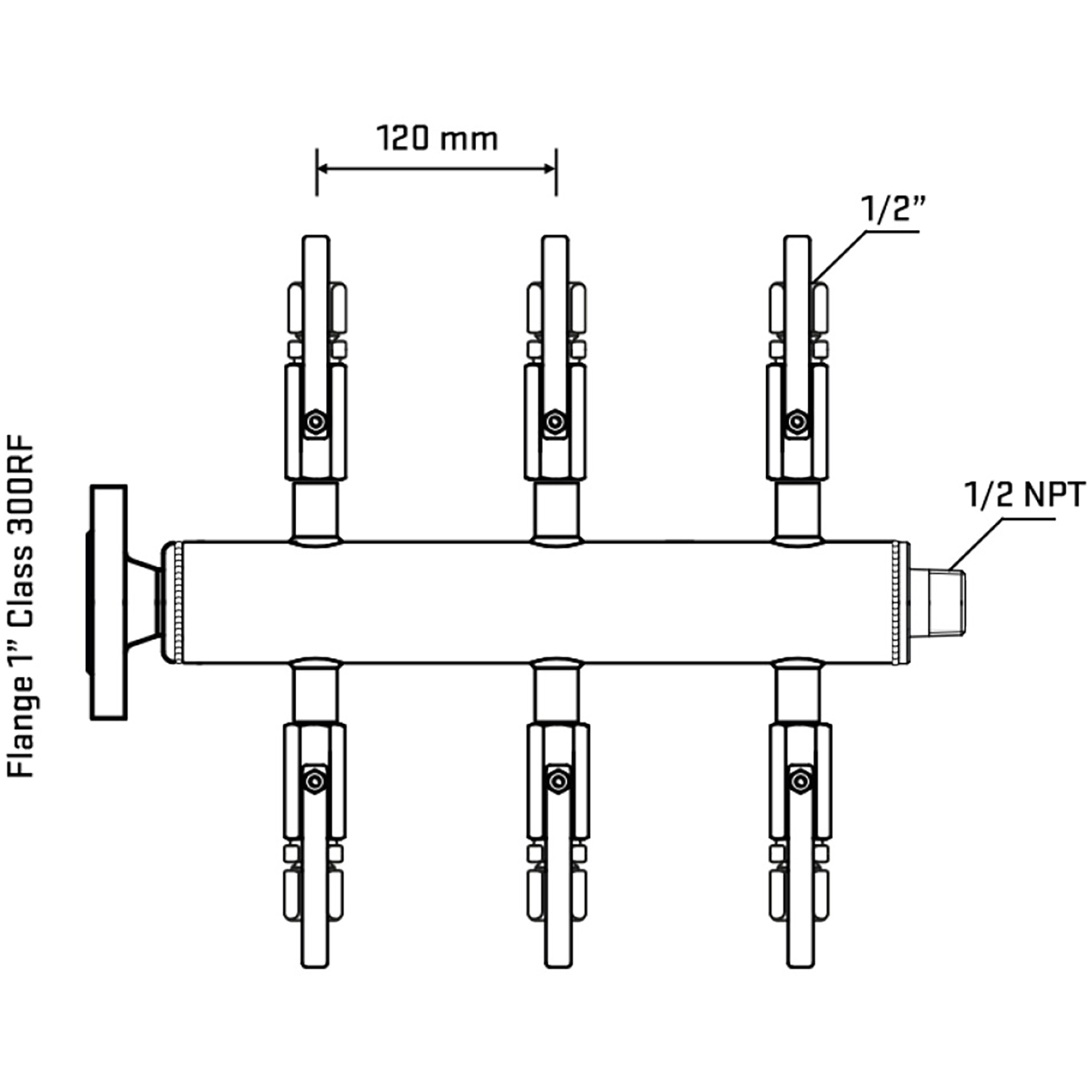 M506B120230 Manifolds Stainless Steel Double Sided