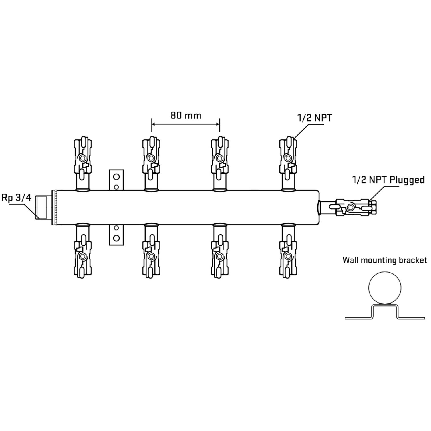 M508A010612 Manifolds Stainless Steel Double Sided