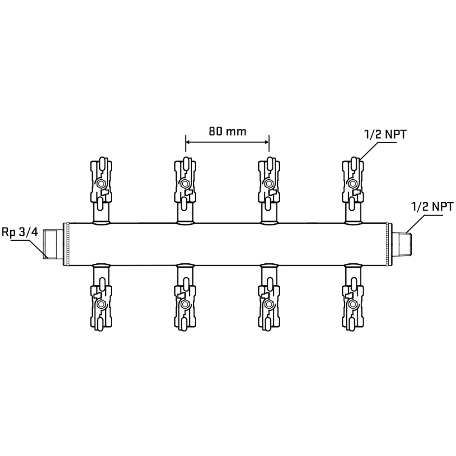 M508A010630 Manifolds Stainless Steel Double Sided