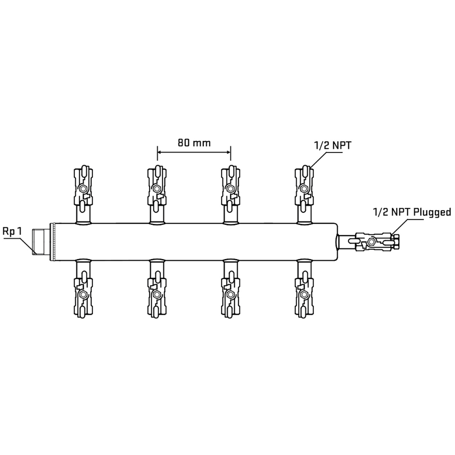 M508A010710 Manifolds Stainless Steel Double Sided