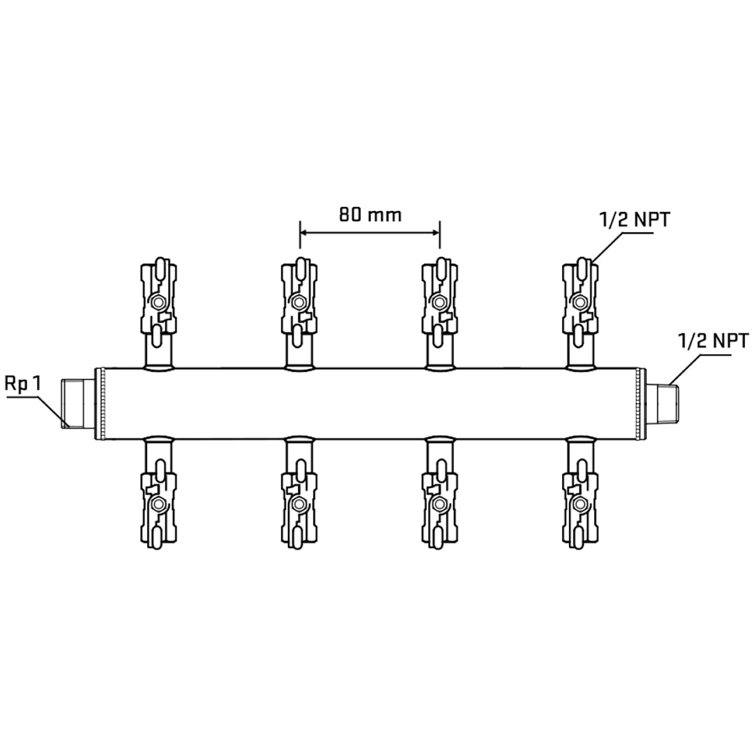 M508A010730 Manifolds Stainless Steel Double Sided