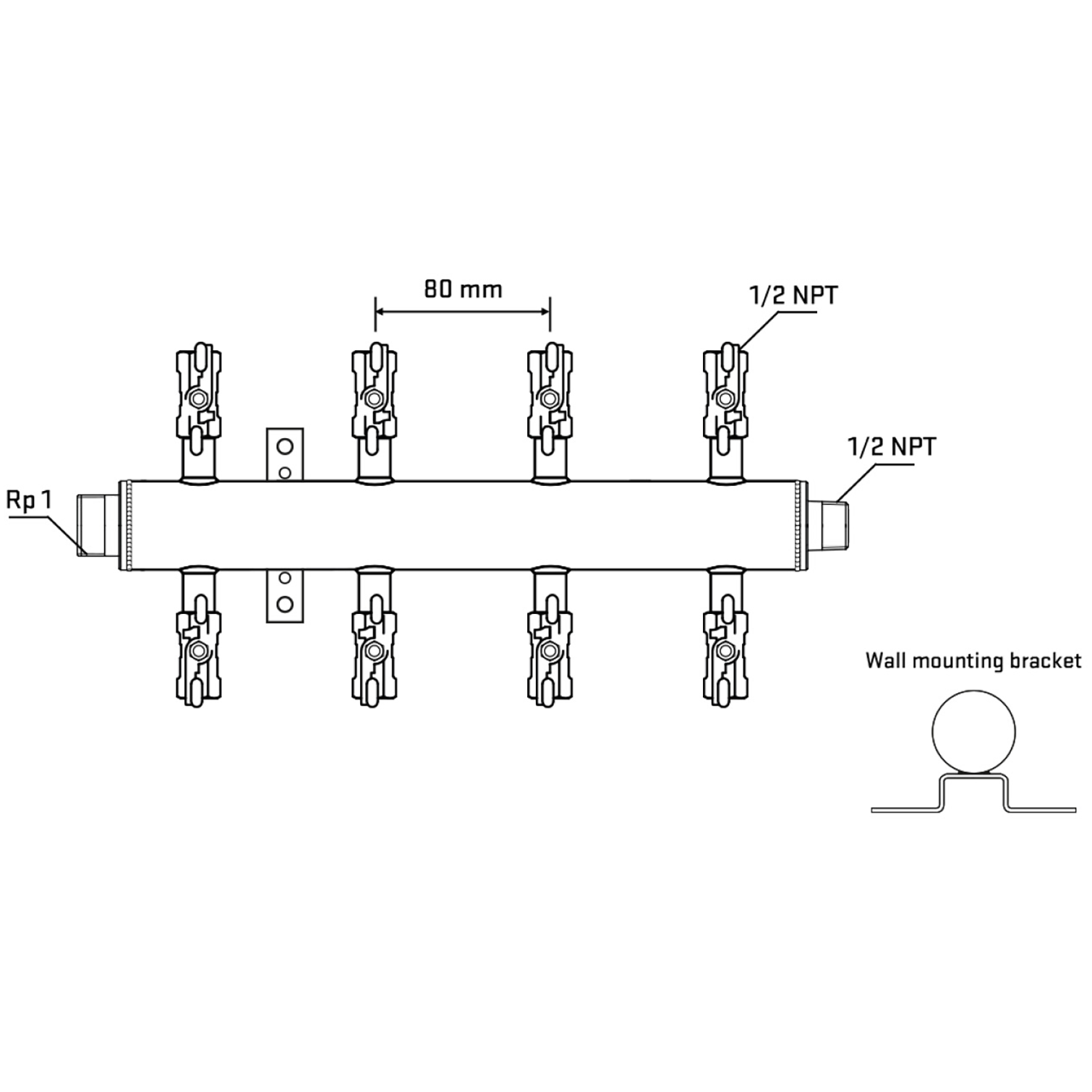 M508A010732 Manifolds Stainless Steel Double Sided