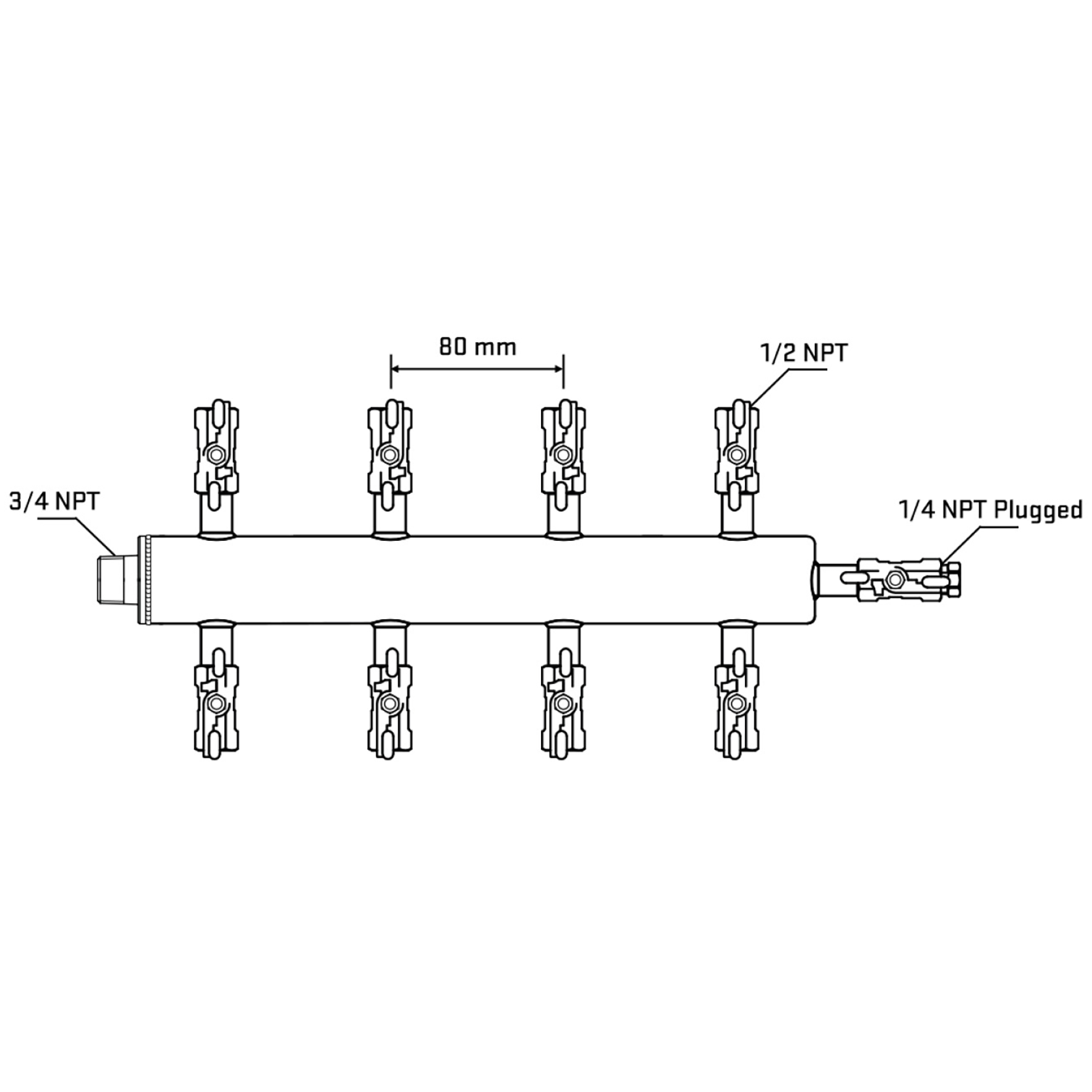 M508A010820 Manifolds Stainless Steel Double Sided