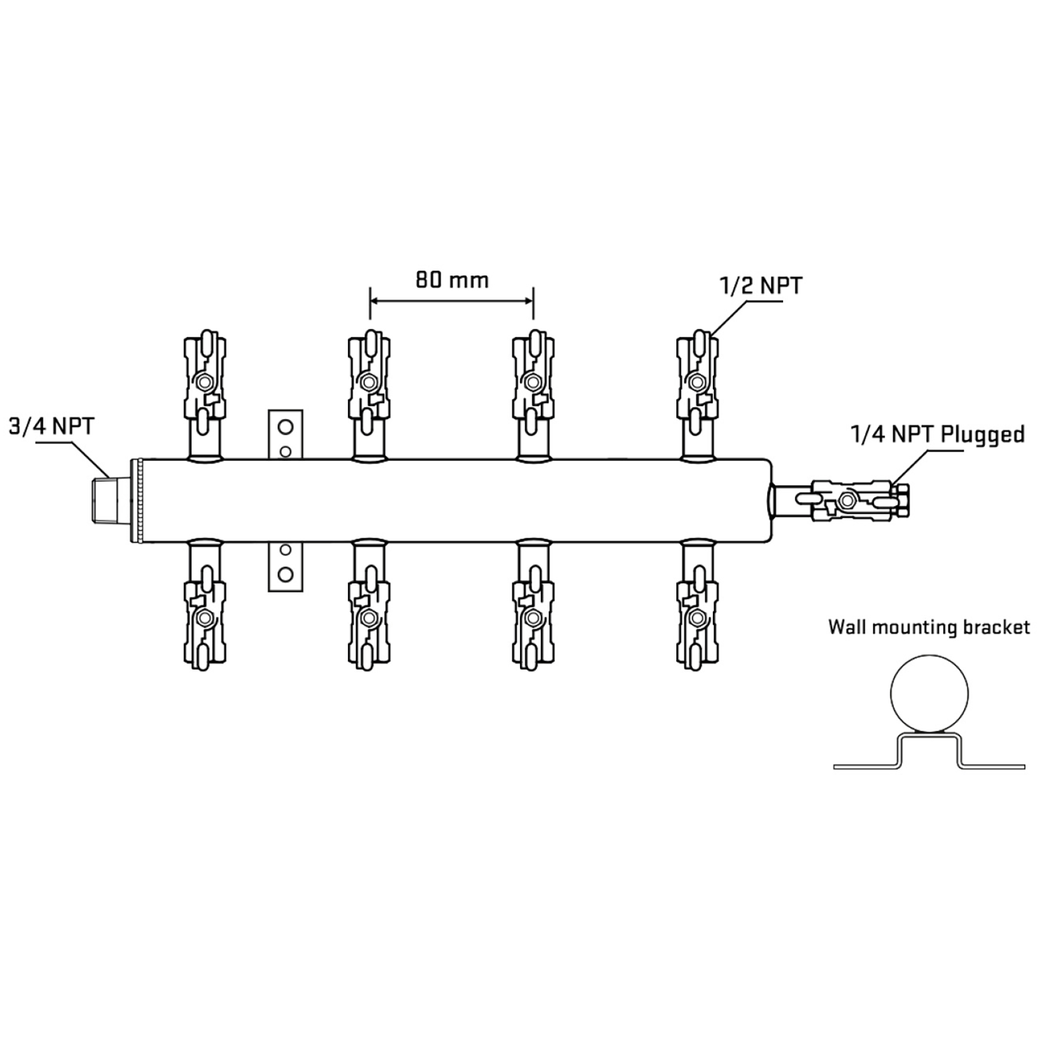 M508A010822 Manifolds Stainless Steel Double Sided