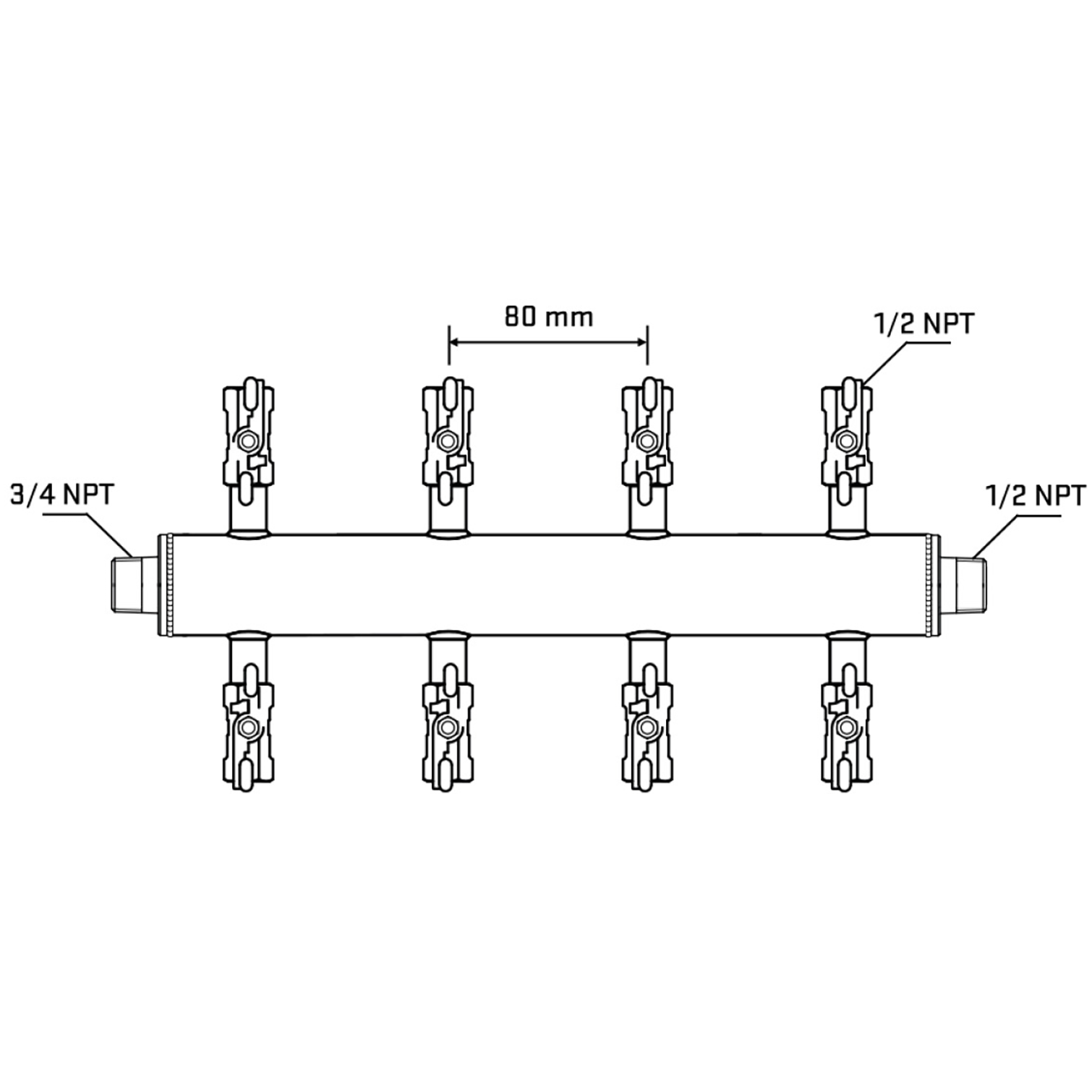 M508A010830 Manifolds Stainless Steel Double Sided