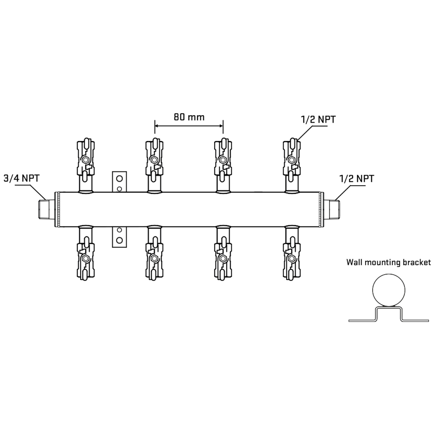 M508A010832 Manifolds Stainless Steel Double Sided