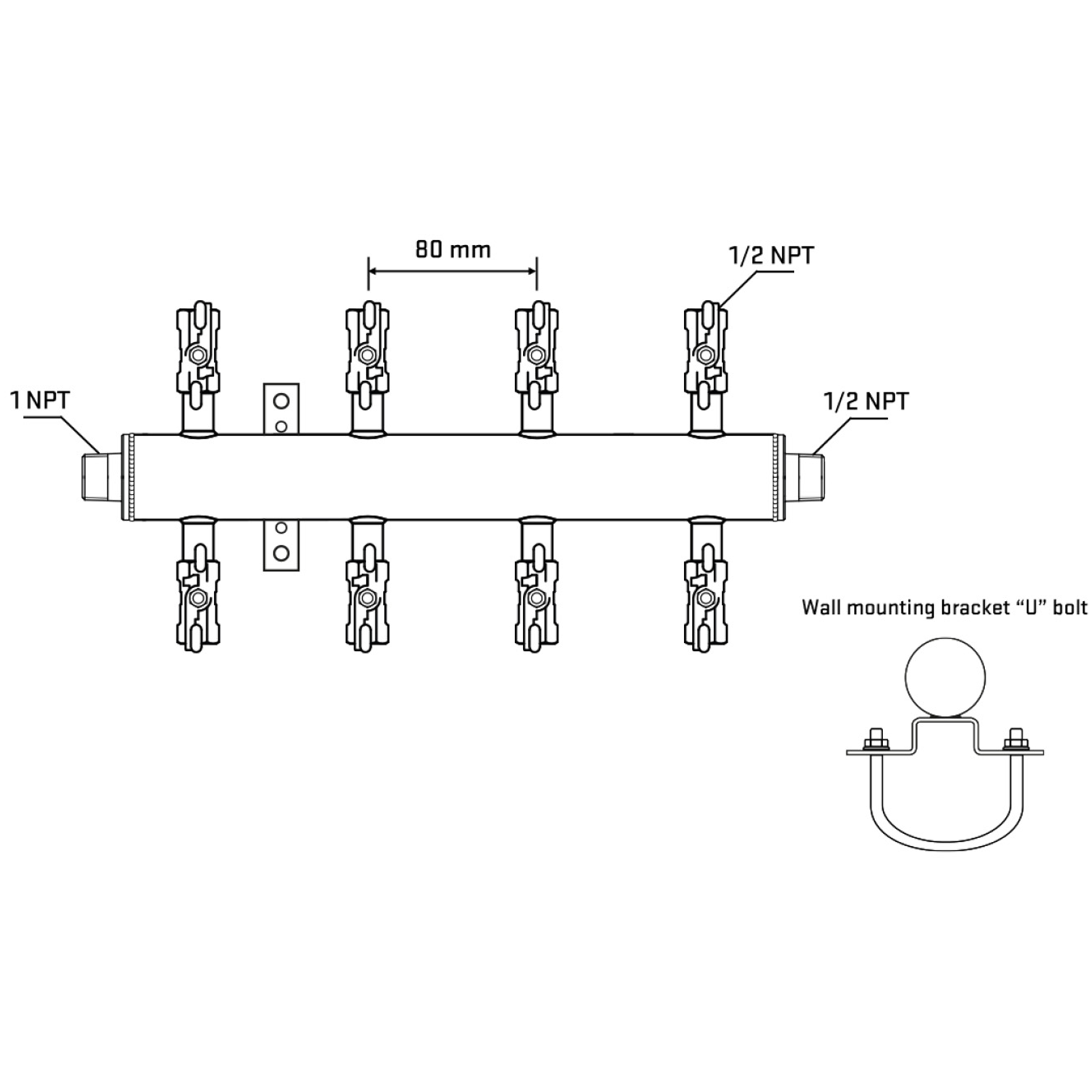 M508A010931 Manifolds Stainless Steel Double Sided