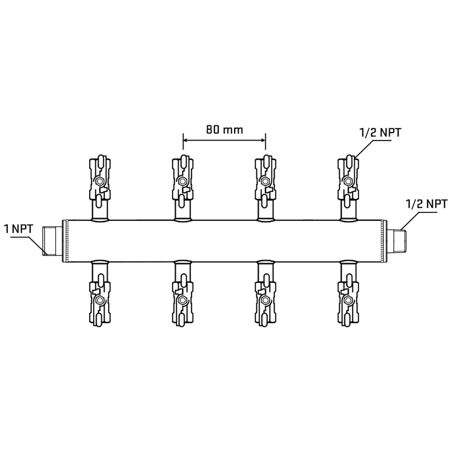 M508A011130 Manifolds Stainless Steel Double Sided