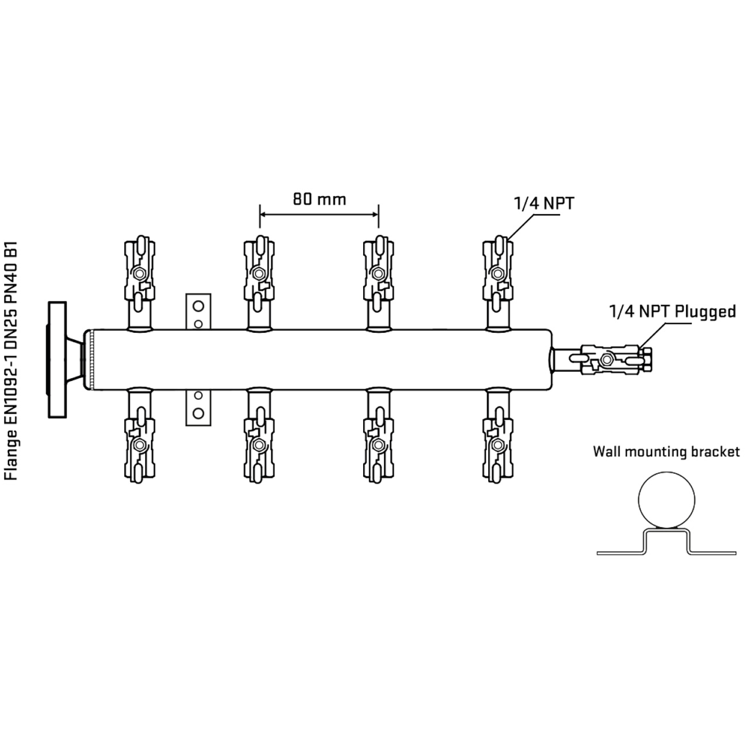 M508A020322 Manifolds Stainless Steel Double Sided