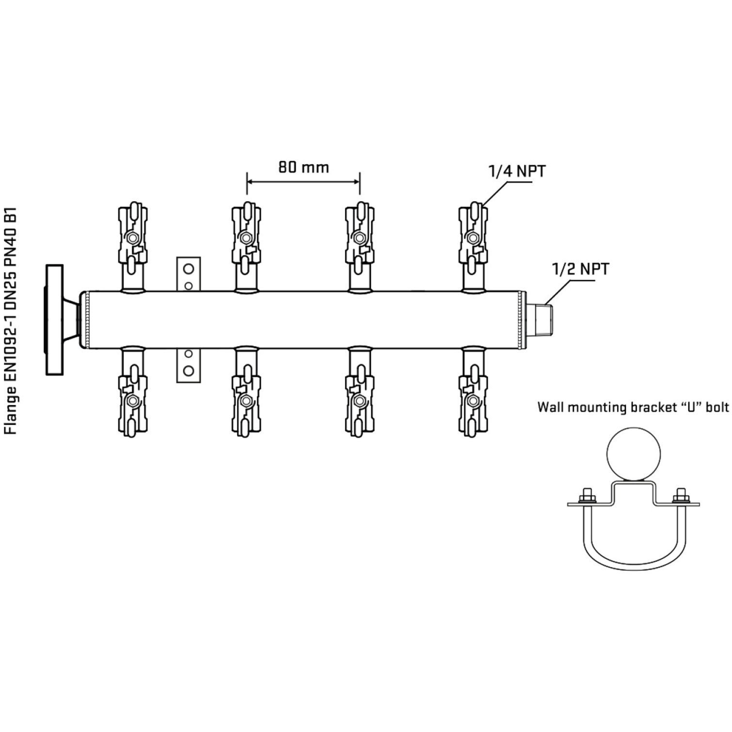 M508A020331 Manifolds Stainless Steel Double Sided