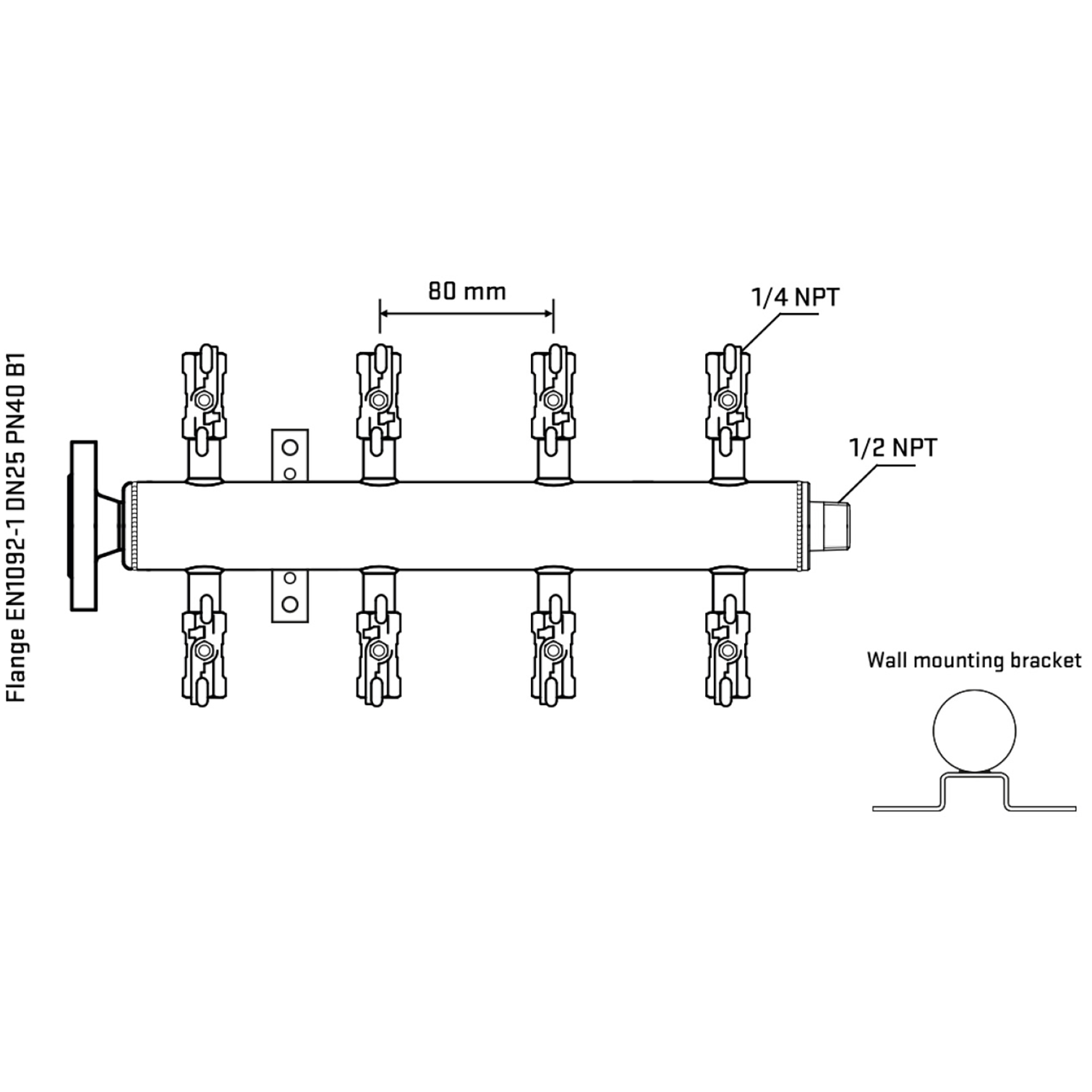 M508A020332 Manifolds Stainless Steel Double Sided