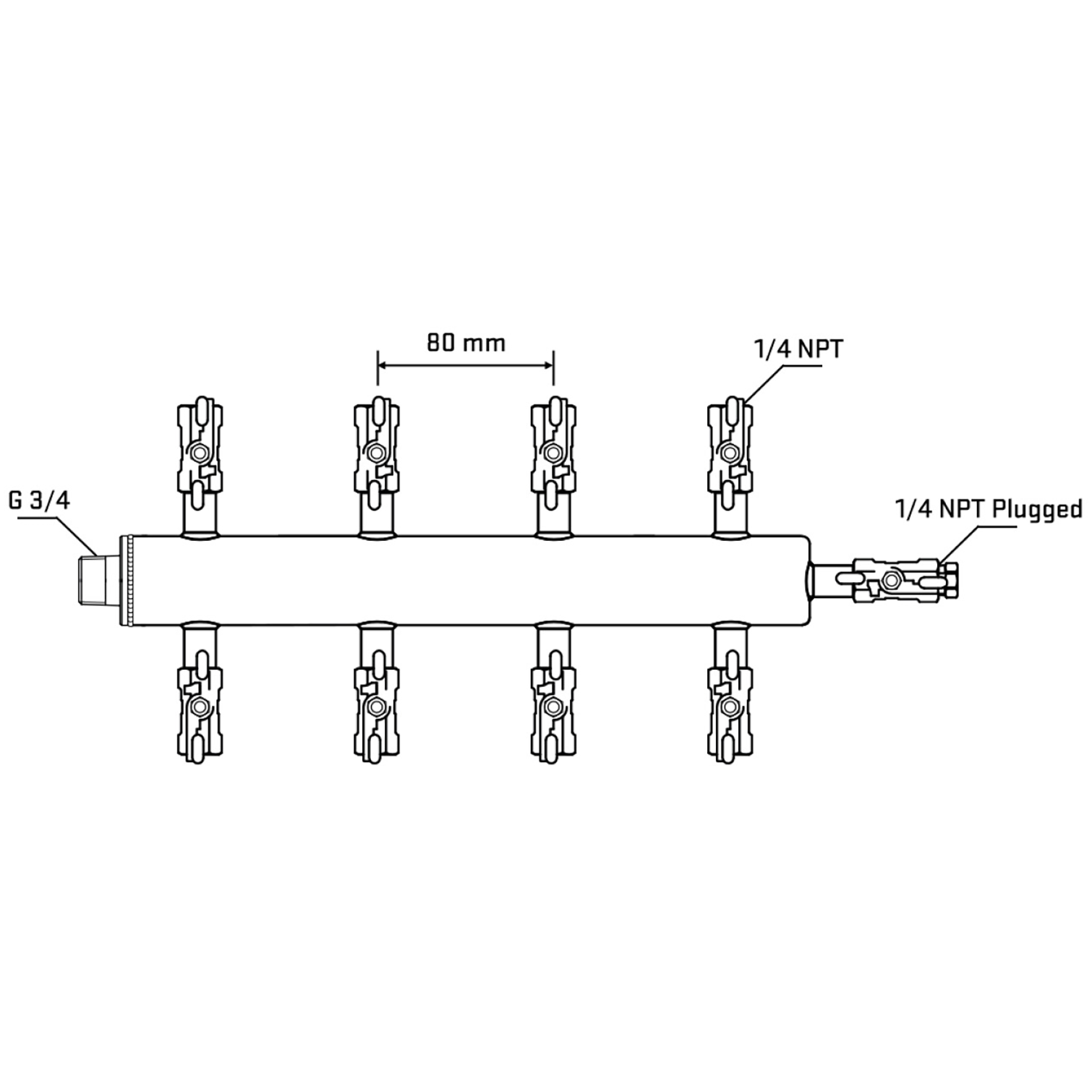 M508A020420 Manifolds Stainless Steel Double Sided