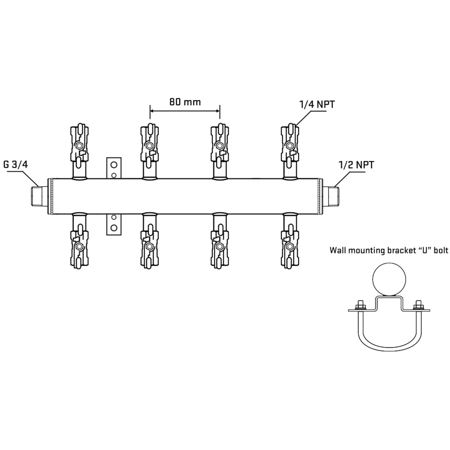 M508A020431 Manifolds Stainless Steel Double Sided