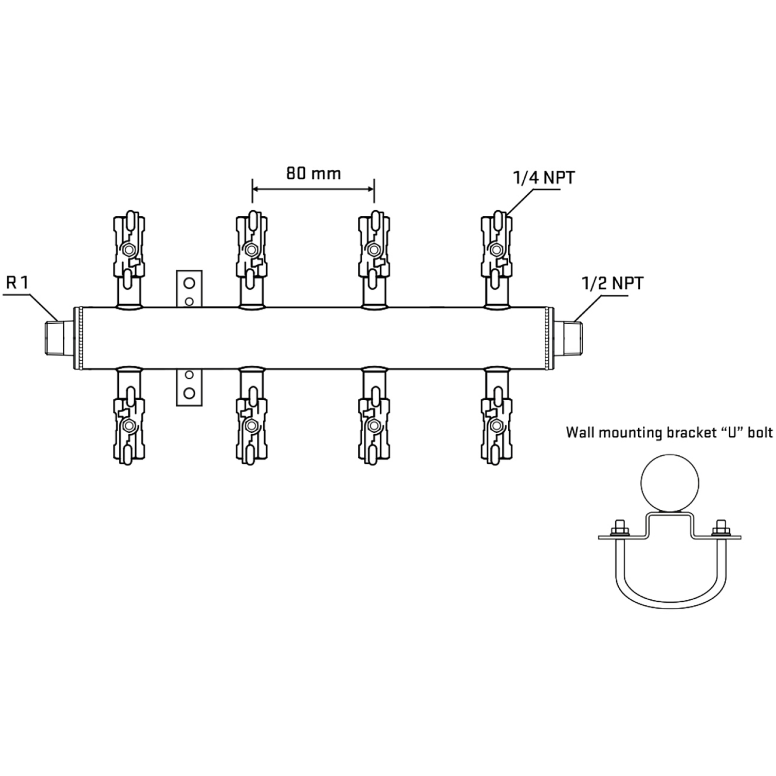 M508A020531 Manifolds Stainless Steel Double Sided