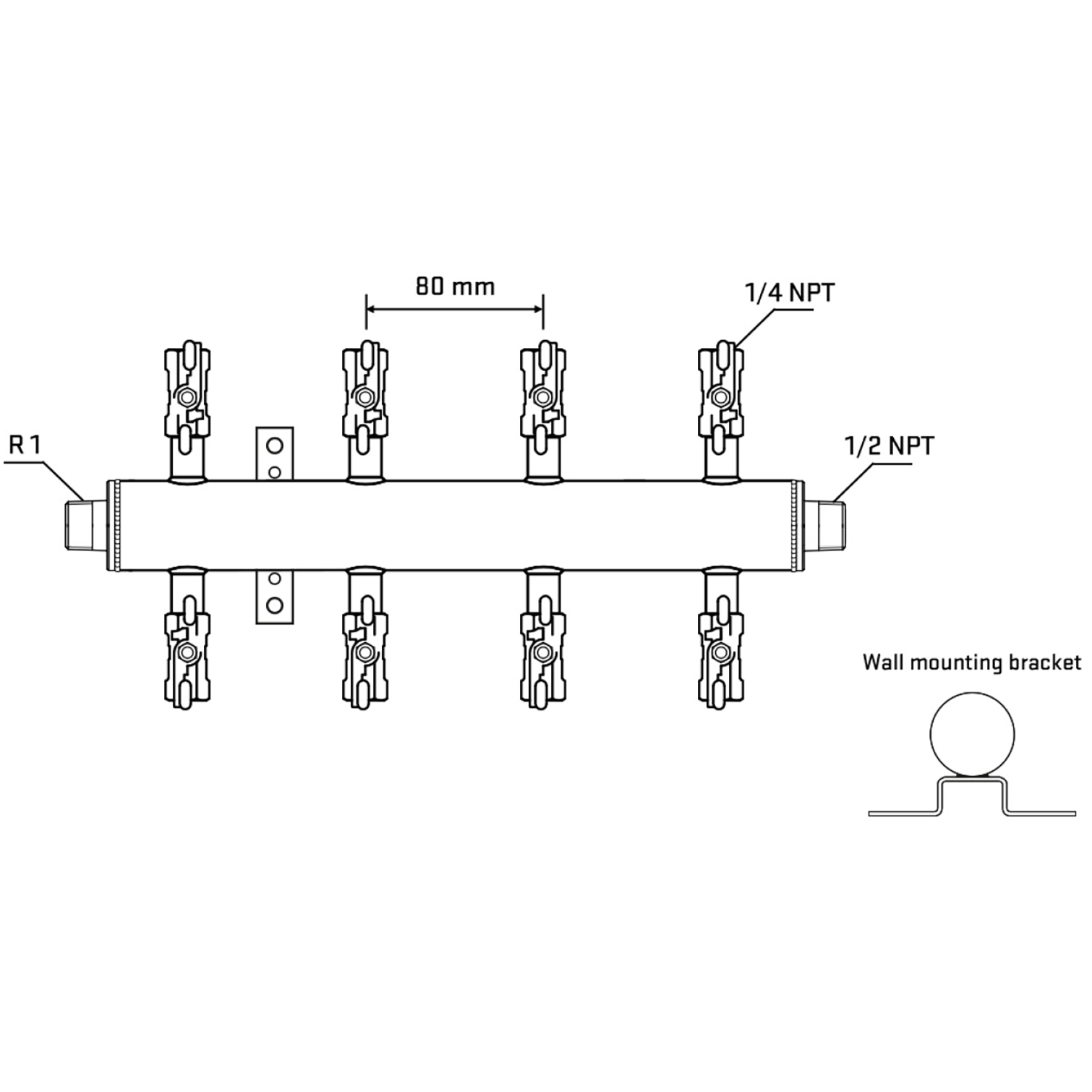 M508A020532 Manifolds Stainless Steel Double Sided