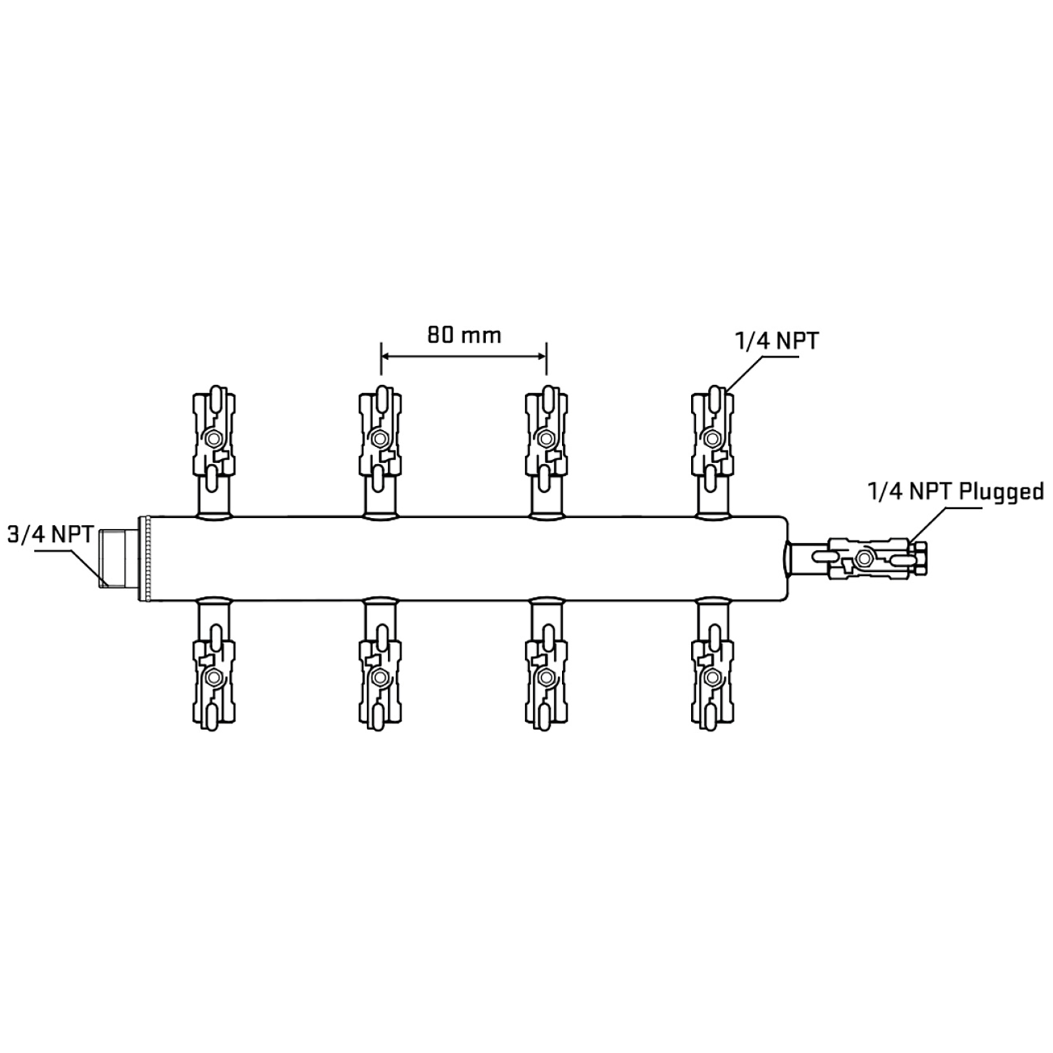 M508A021020 Manifolds Stainless Steel Double Sided