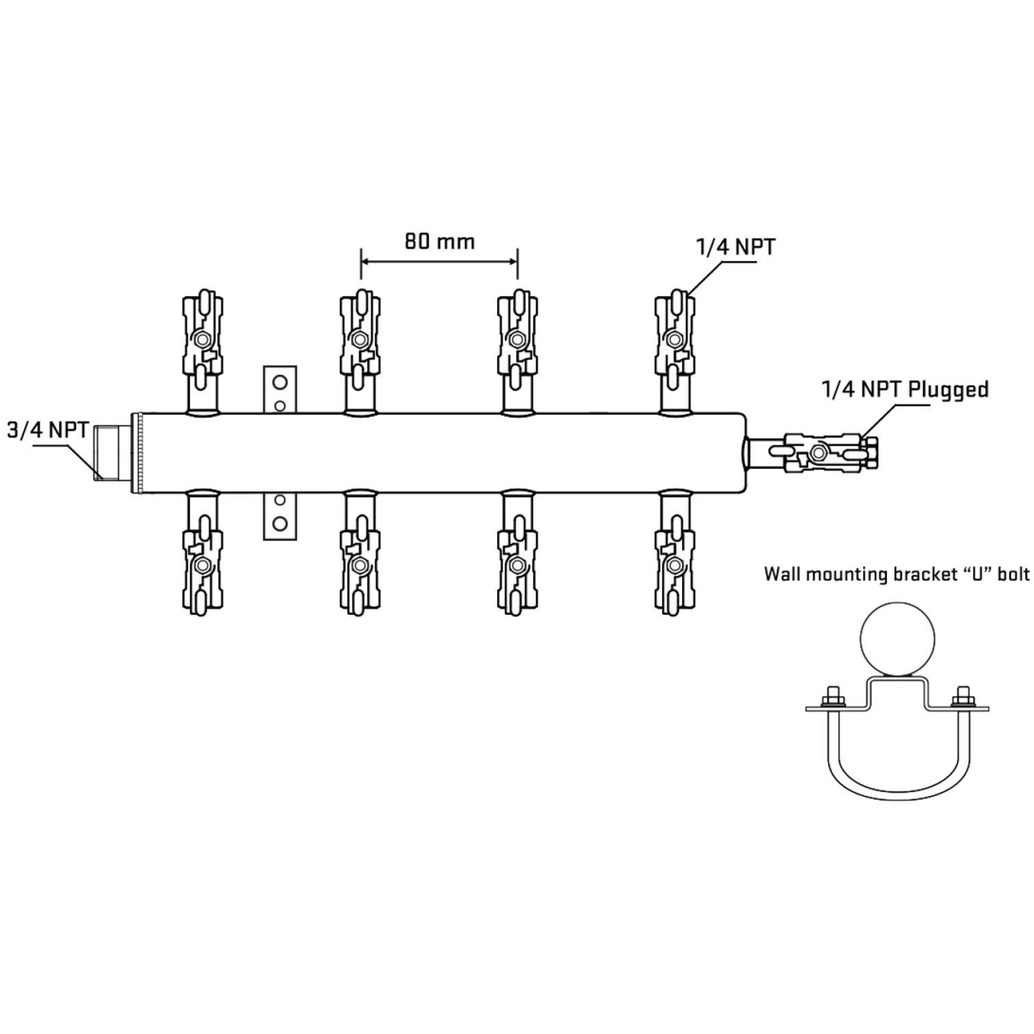 M508A021021 Manifolds Stainless Steel Double Sided