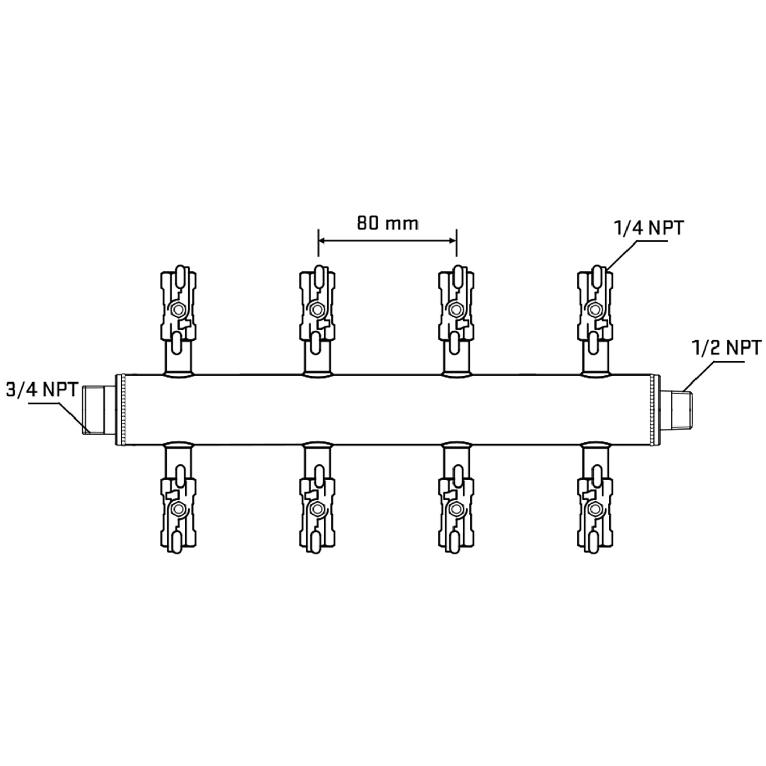 M508A021030 Manifolds Stainless Steel Double Sided