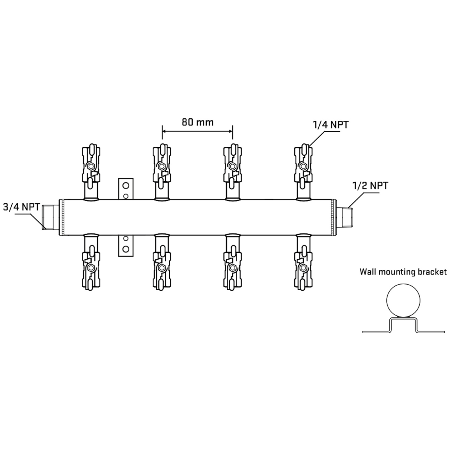 M508A021032 Manifolds Stainless Steel Double Sided