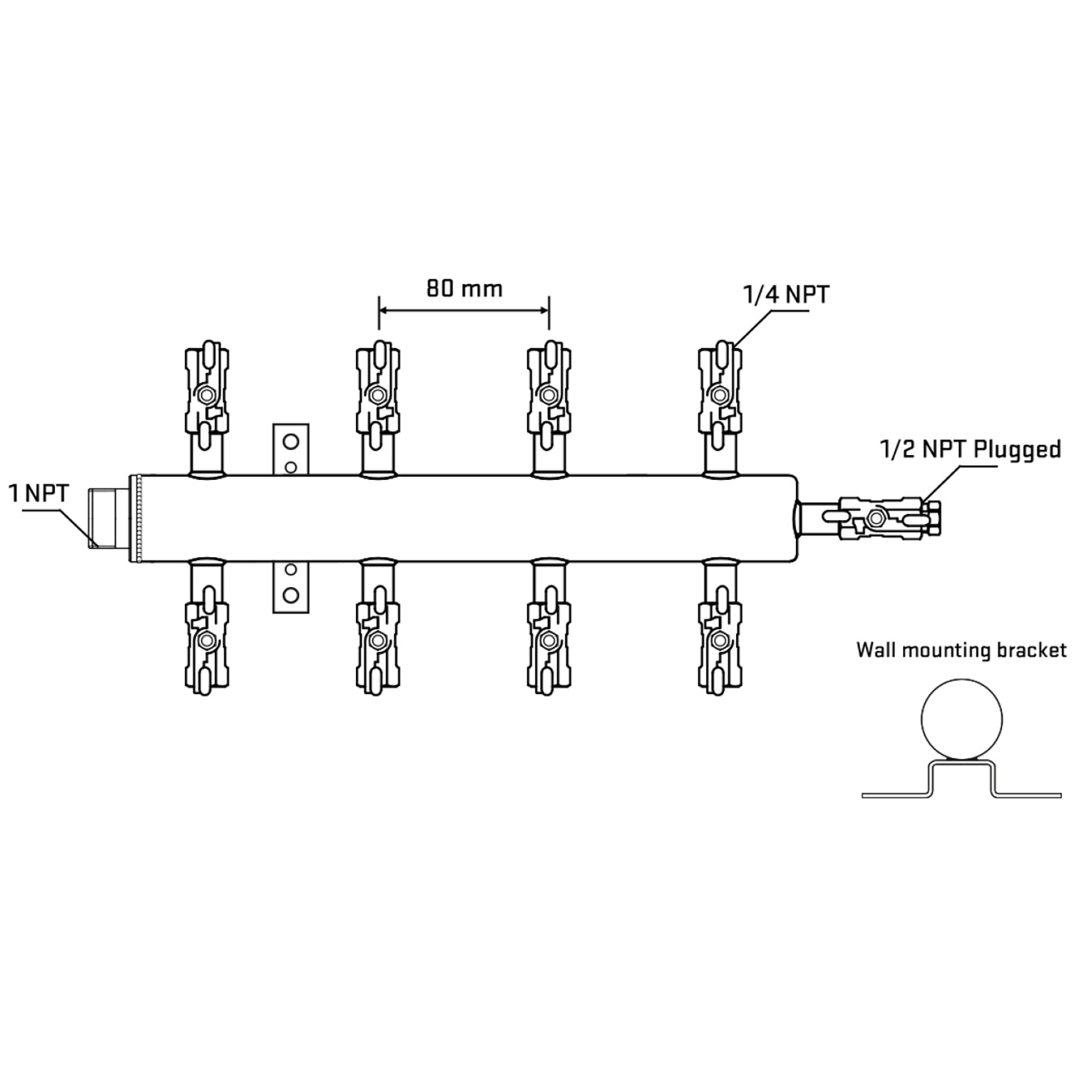 M508A021112 Manifolds Stainless Steel Double Sided