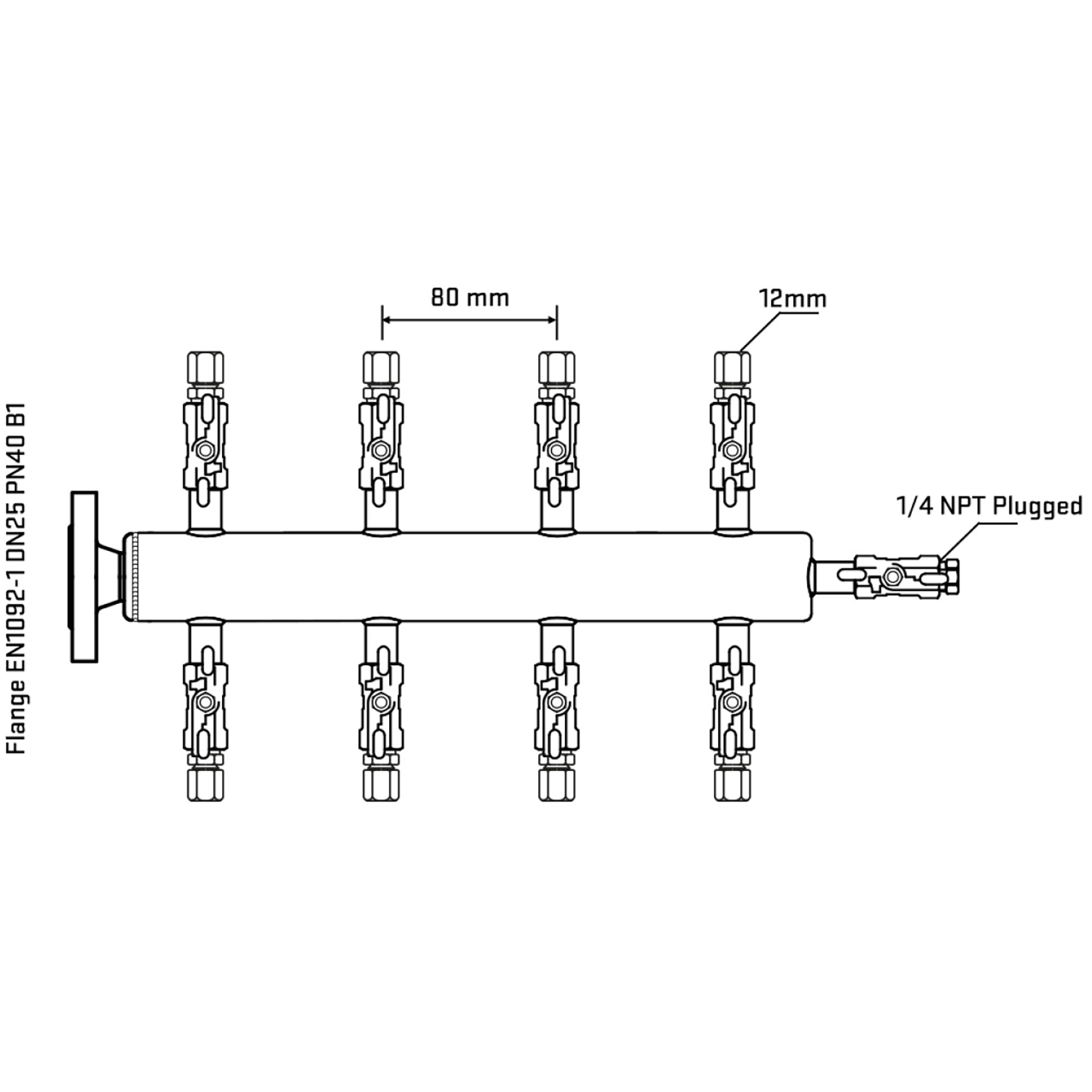 M508A030320 Manifolds Stainless Steel Double Sided