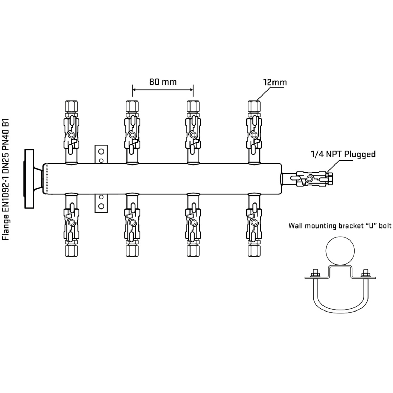 M508A030321 Manifolds Stainless Steel Double Sided