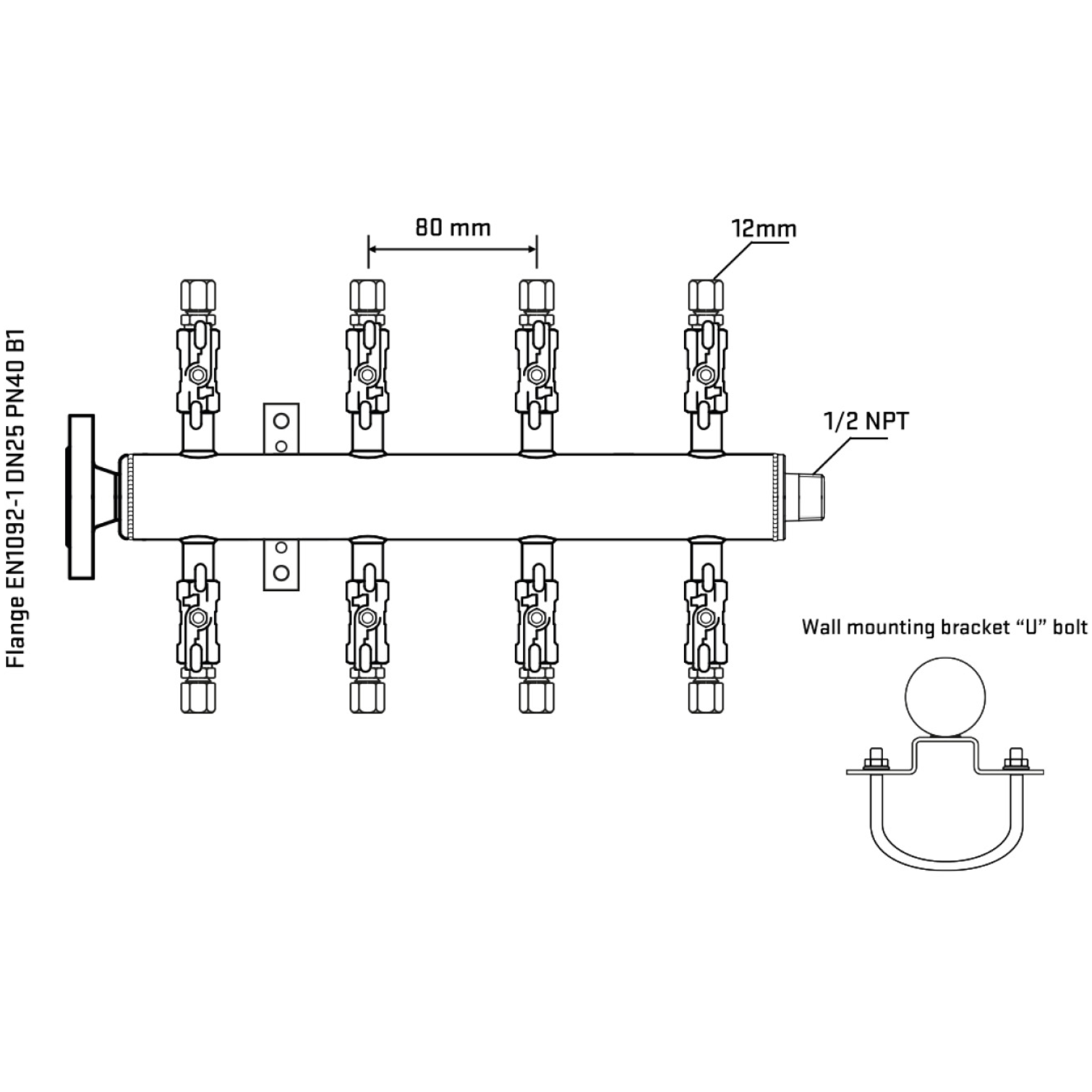 M508A030331 Manifolds Stainless Steel Double Sided