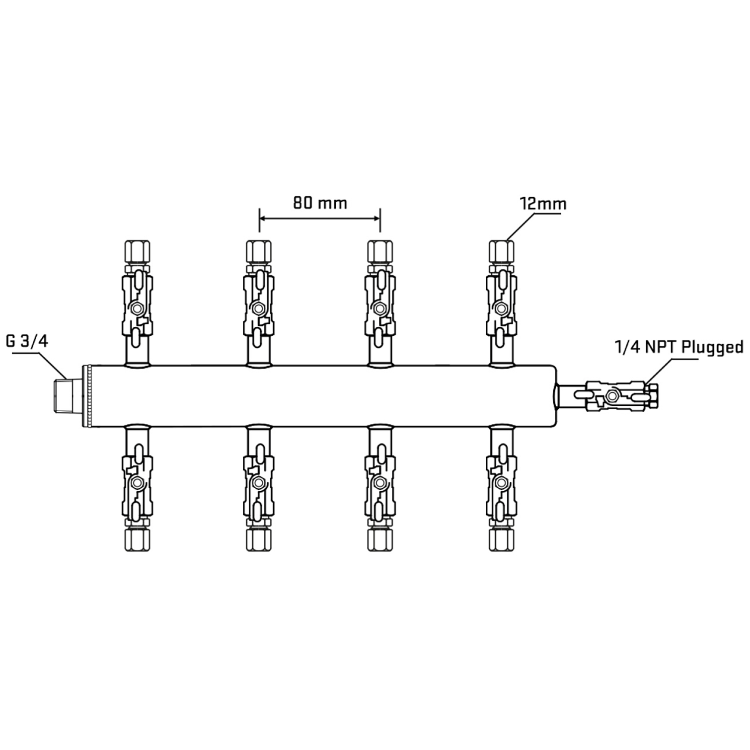 M508A030420 Manifolds Stainless Steel Double Sided