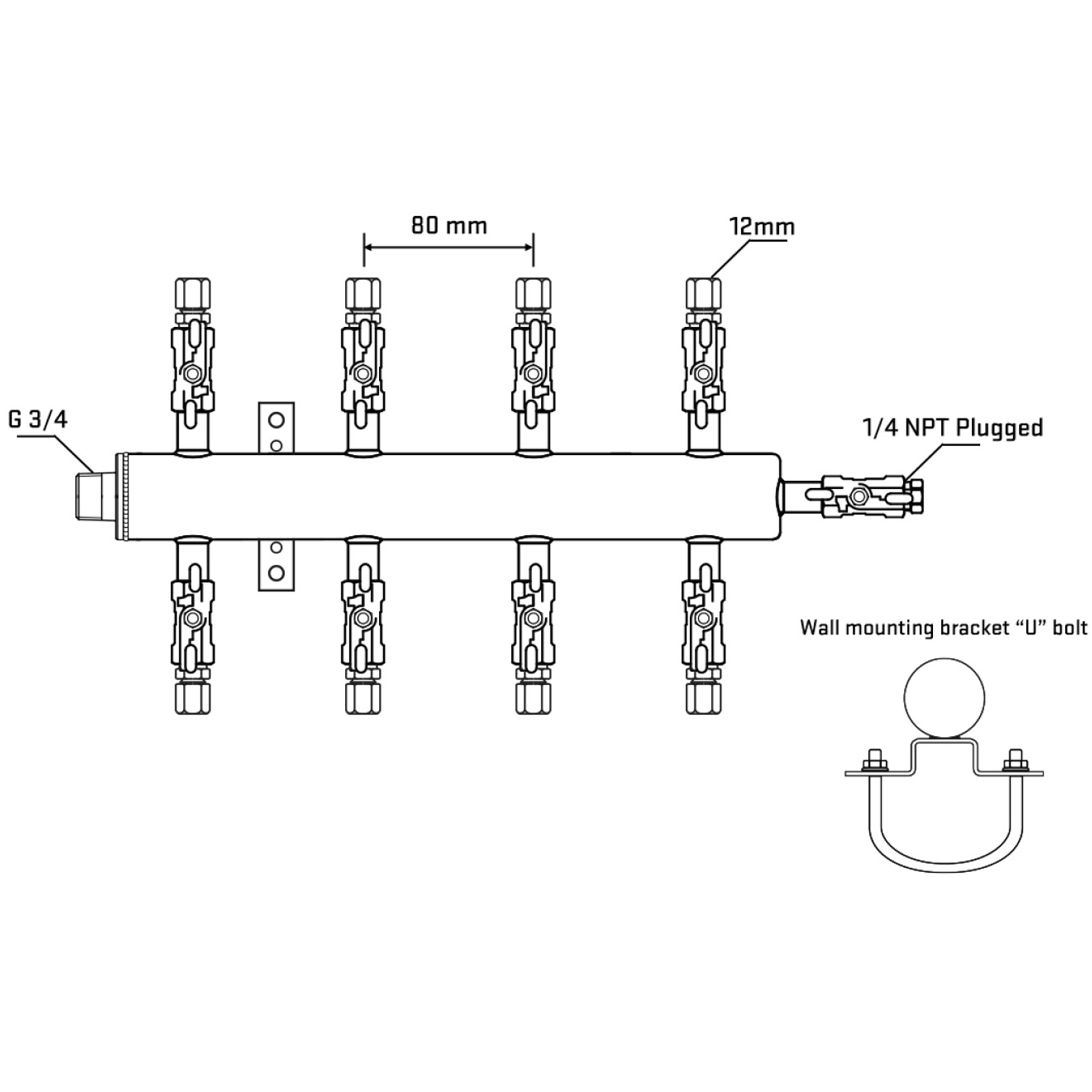 M508A030421 Manifolds Stainless Steel Double Sided