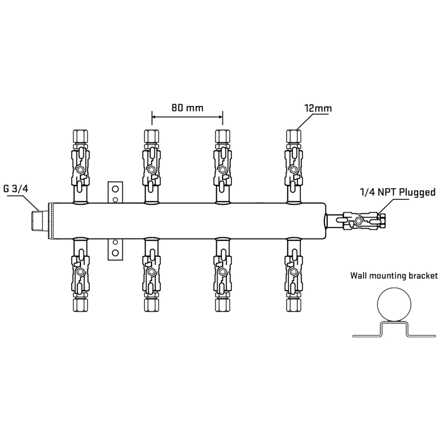 M508A030422 Manifolds Stainless Steel Double Sided