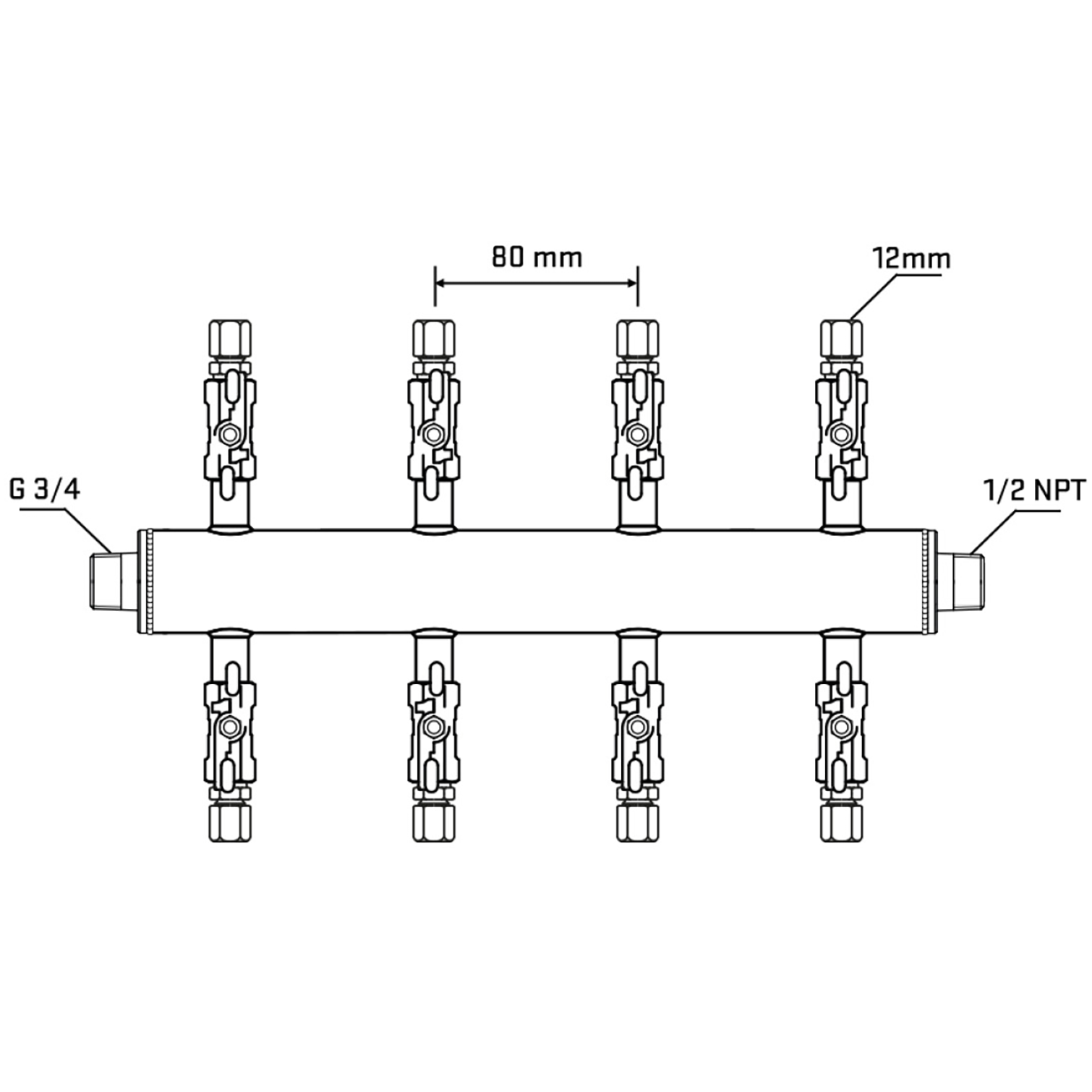 M508A030430 Manifolds Stainless Steel Double Sided